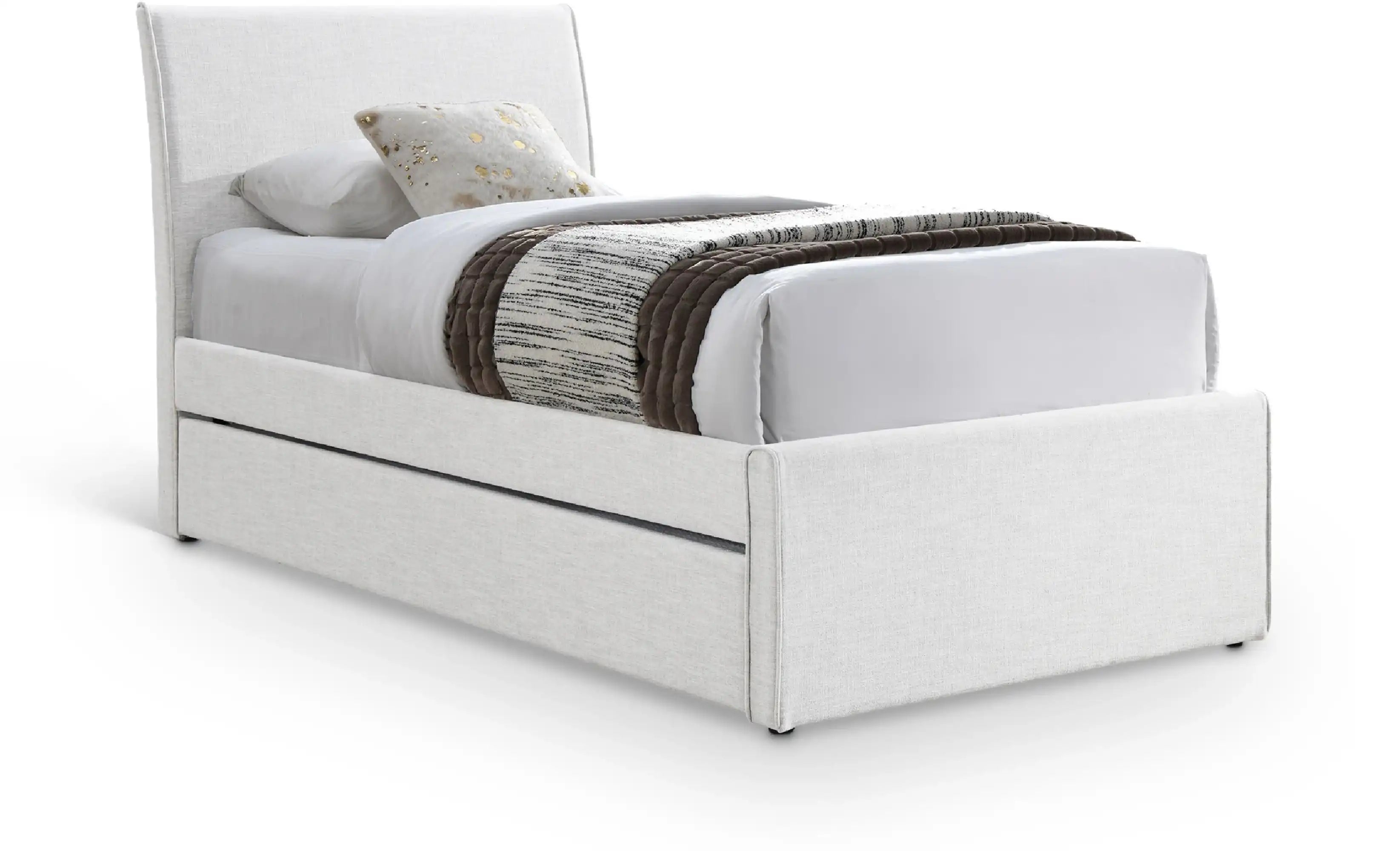 Myles - Linen Twin Trundle Bed - Best Buy Furniture