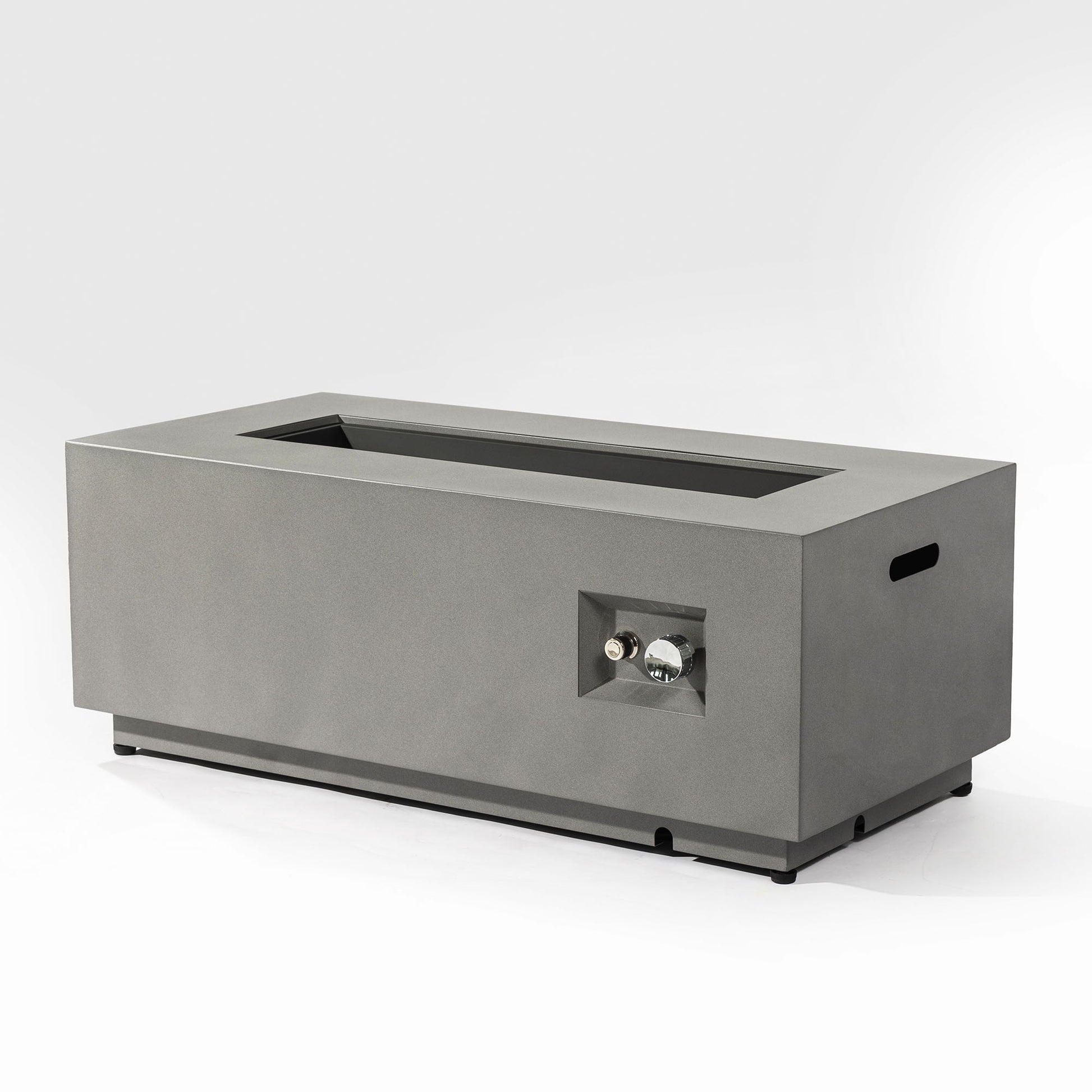 42" Propane Gas Fire Pit Table, 50000 Btu Rectangular Steel Fire Pit With Glass Wind Guard For Outside Patio Deck Garden Courtyard - Gray - Best Buy Furniture