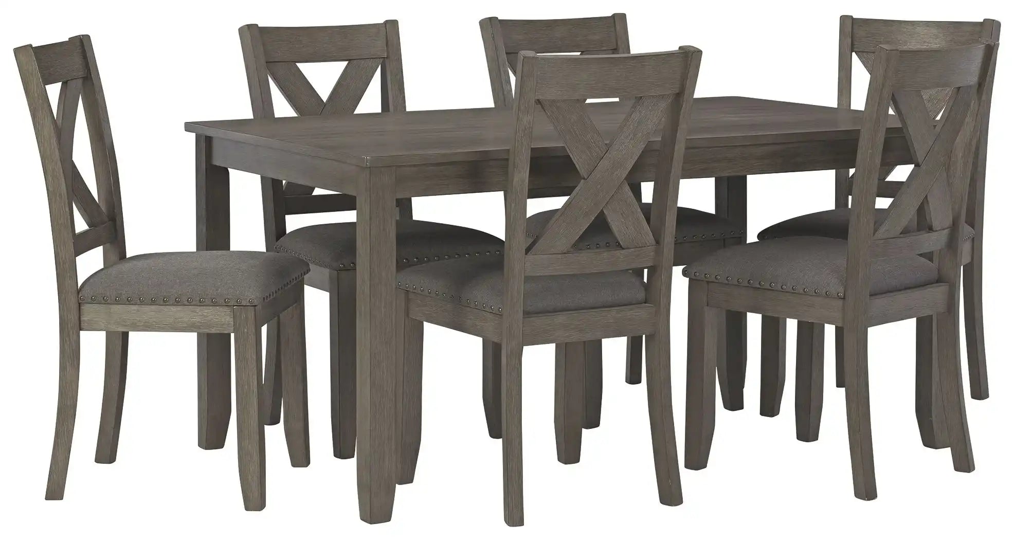 Caitbrook - RECT DRM Table Set (Set of 7) - Gray - Best Buy Furniture