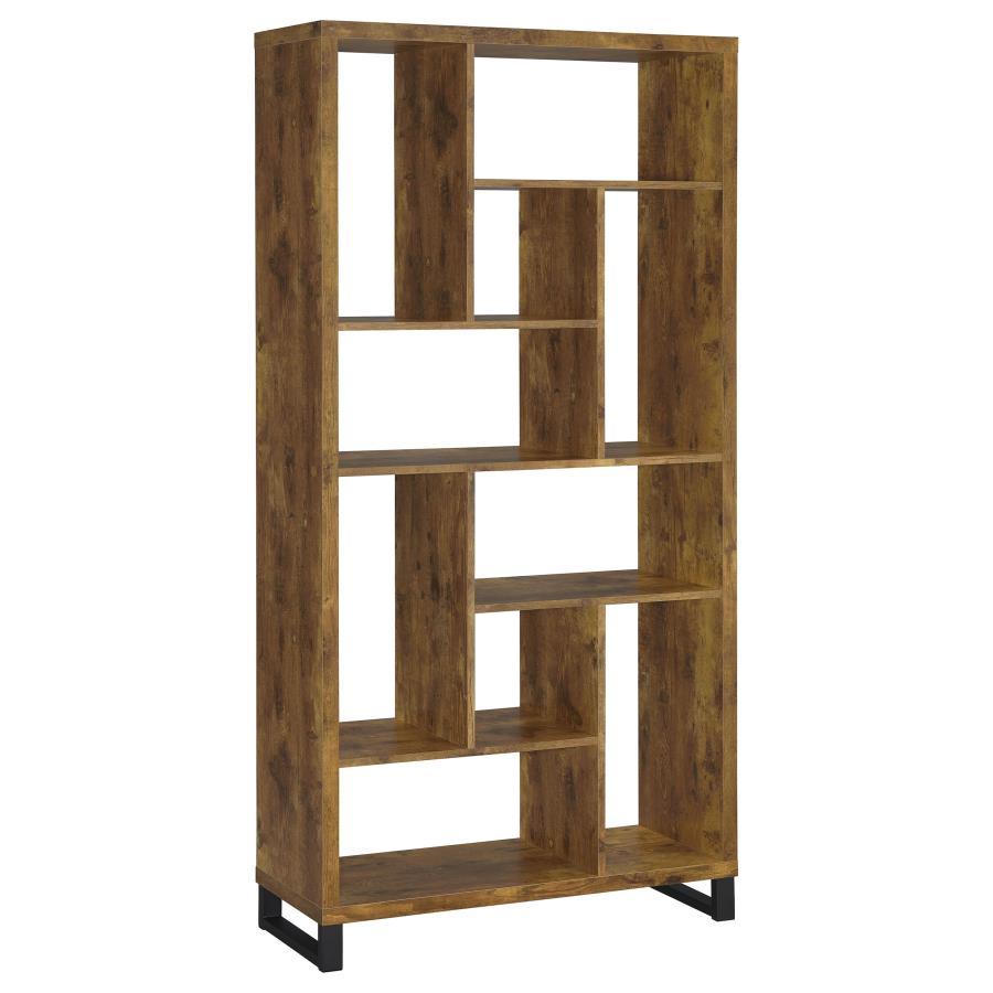 Delwin - 6-Shelf Bookshelf - Rustic Nutmeg - Best Buy Furniture