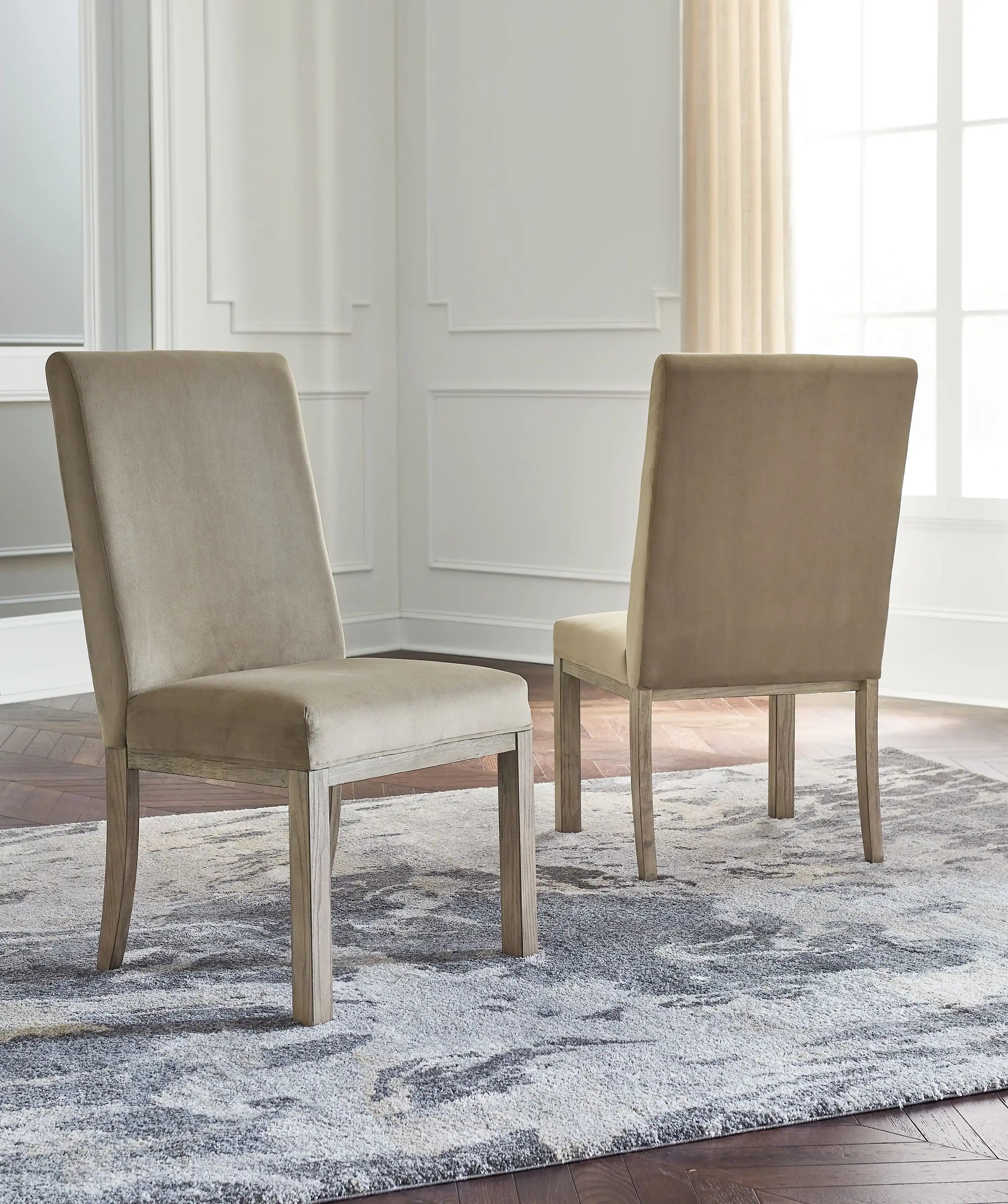 Chrestner - Dining UPH Side Chair (Set of 2) - Gray / Brown - Best Buy Furniture