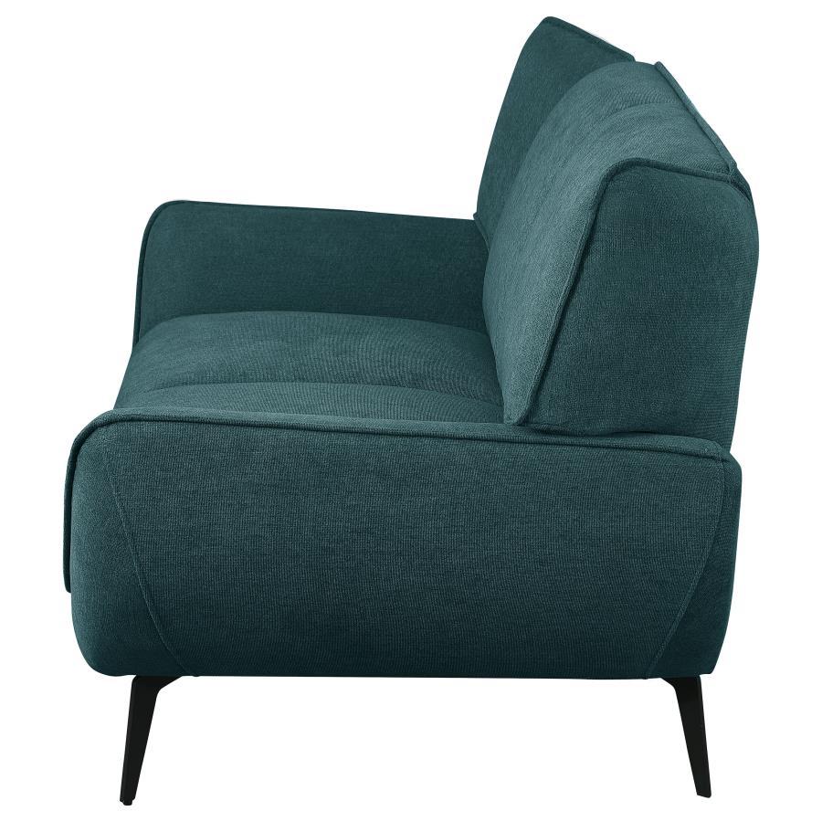 Acton - Upholstered Flared Arm Loveseat - Teal Blue - Best Buy Furniture