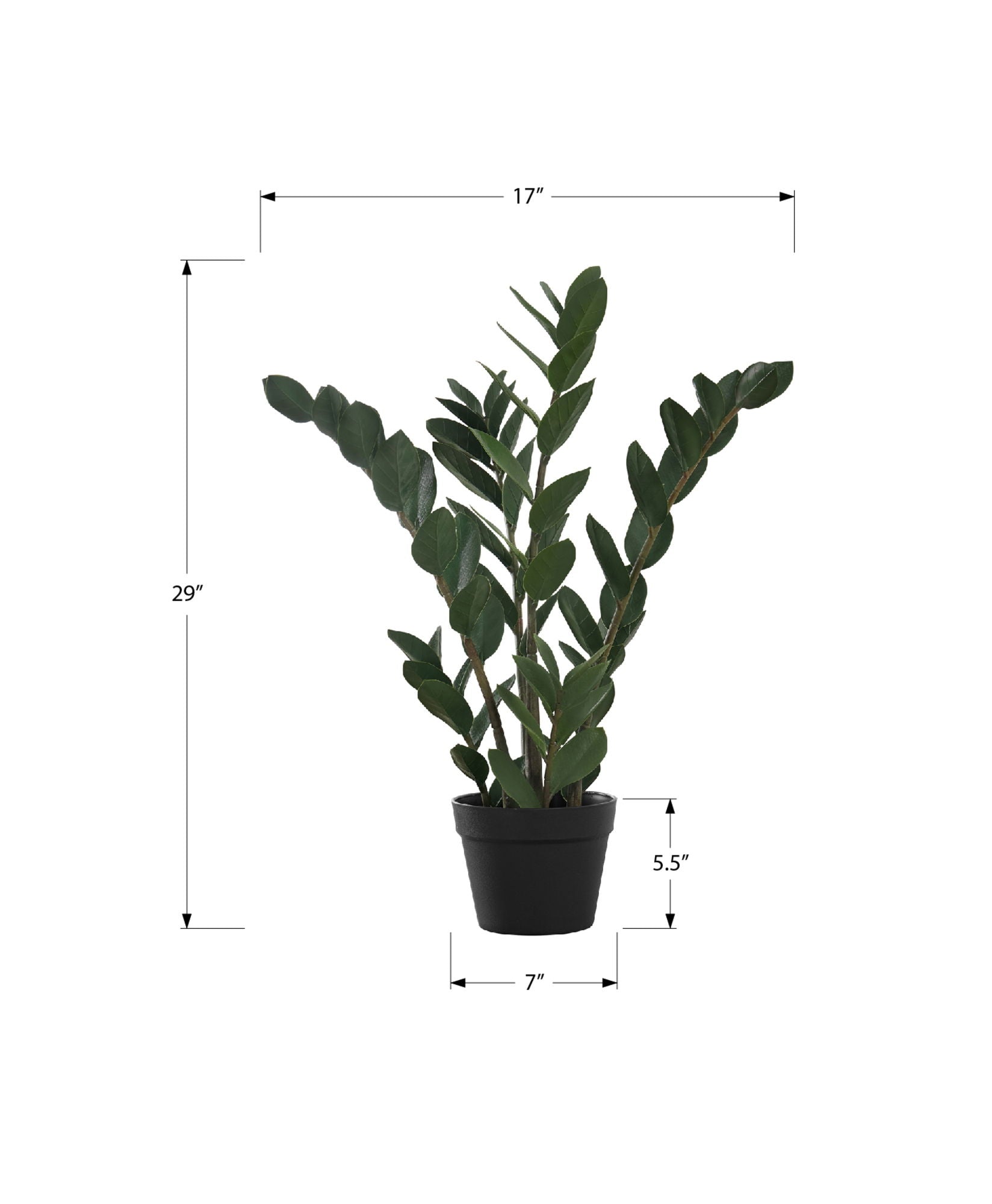 29" Tall, Artificial Plant, Zz Tree, Indoor, Faux, Fake, Floor, Greenery, Potted, Real Touch, Decorative - Green / Black - Best Buy Furniture