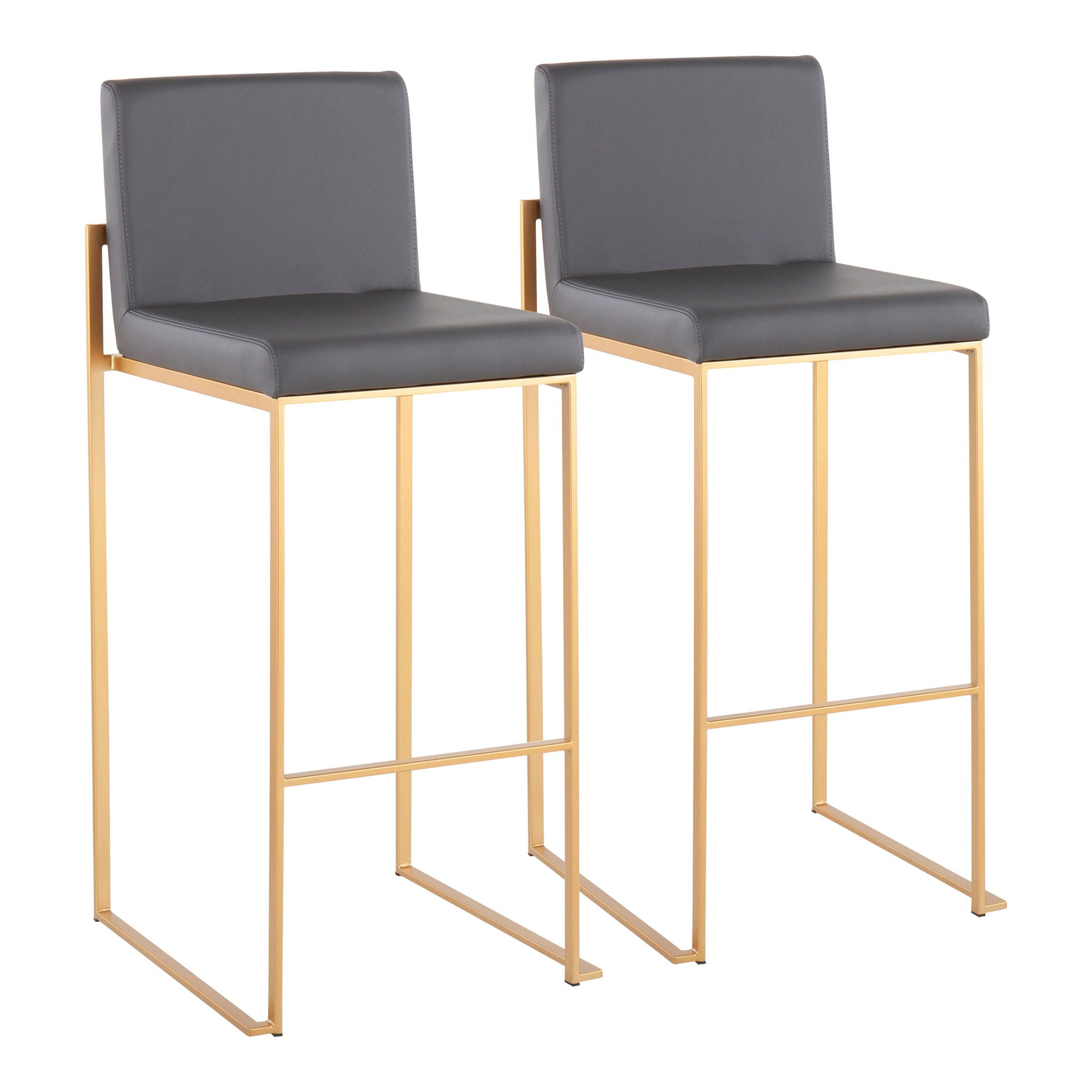 Fuji - Contemporary Design High Back Barstool (Set of 2) - Best Buy Furniture