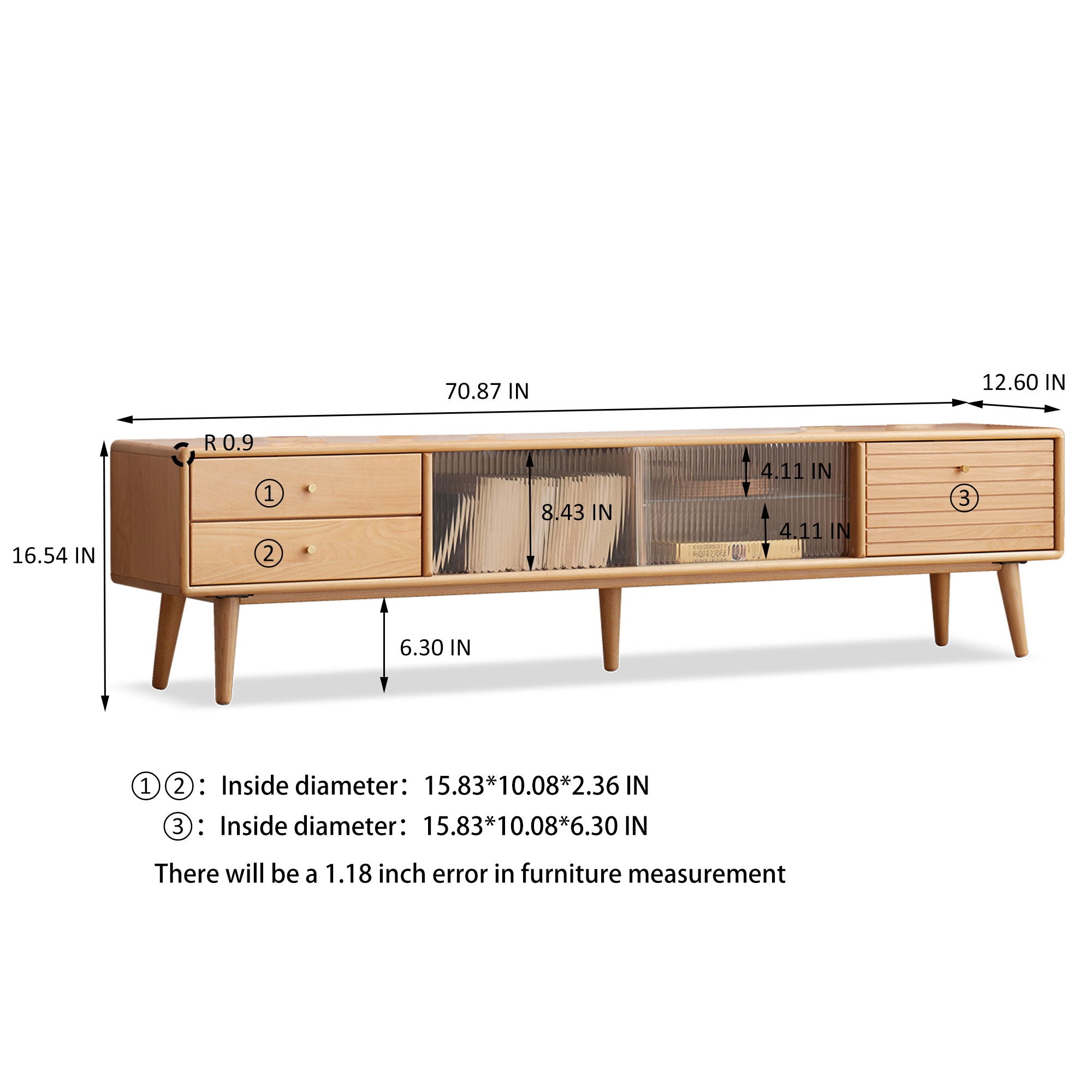 TV Cabinet With Chinese Changhong Glass Doors, Two Drawer Storage Space TV Standing - Best Buy Furniture