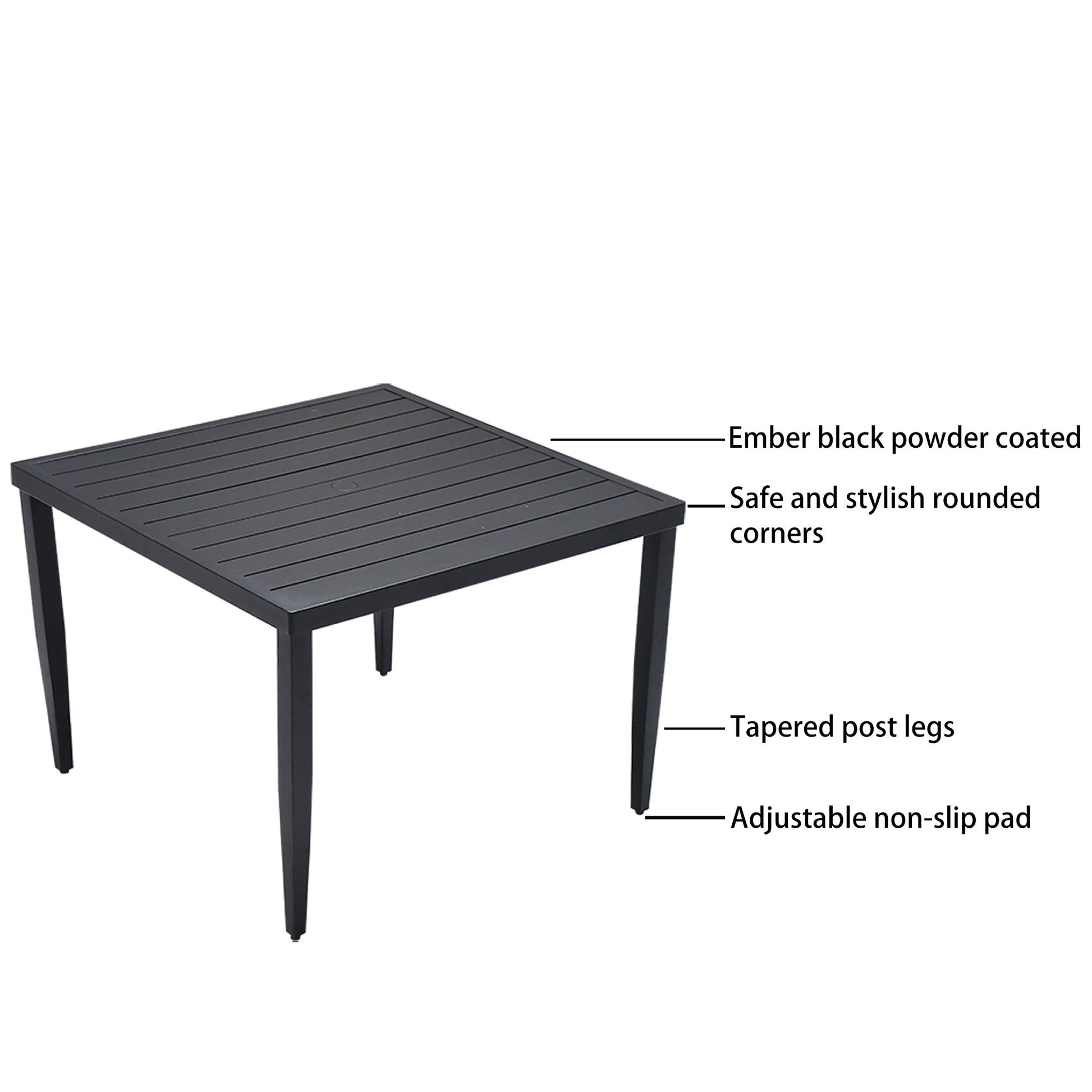 Outdoor Modern Dining Set, Chairs Sunbrella Cushioned And Dining Table With Umbrella Hole - Best Buy Furniture