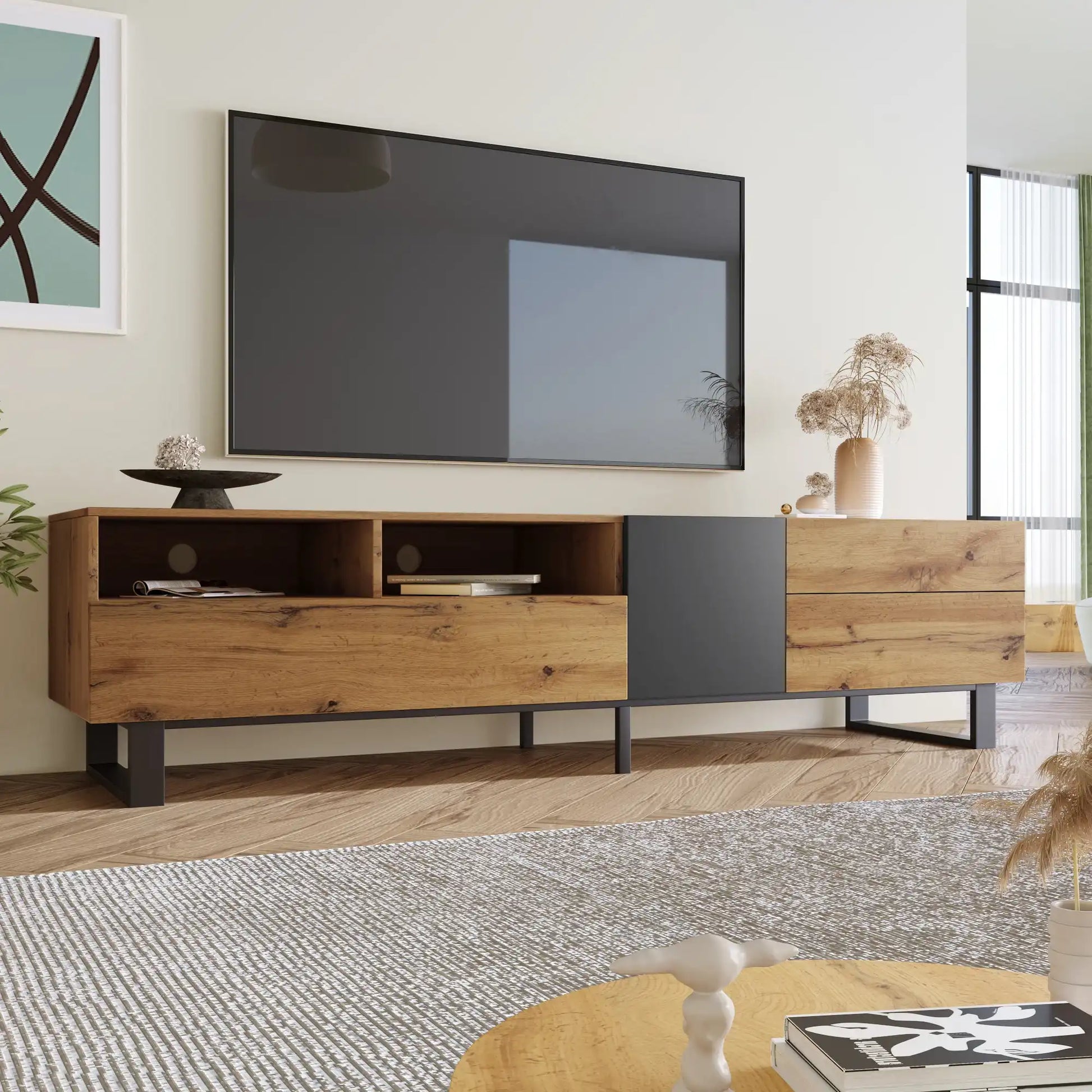70" Modern TV Stand, Media Console with Double Storage - Best Buy Furniture