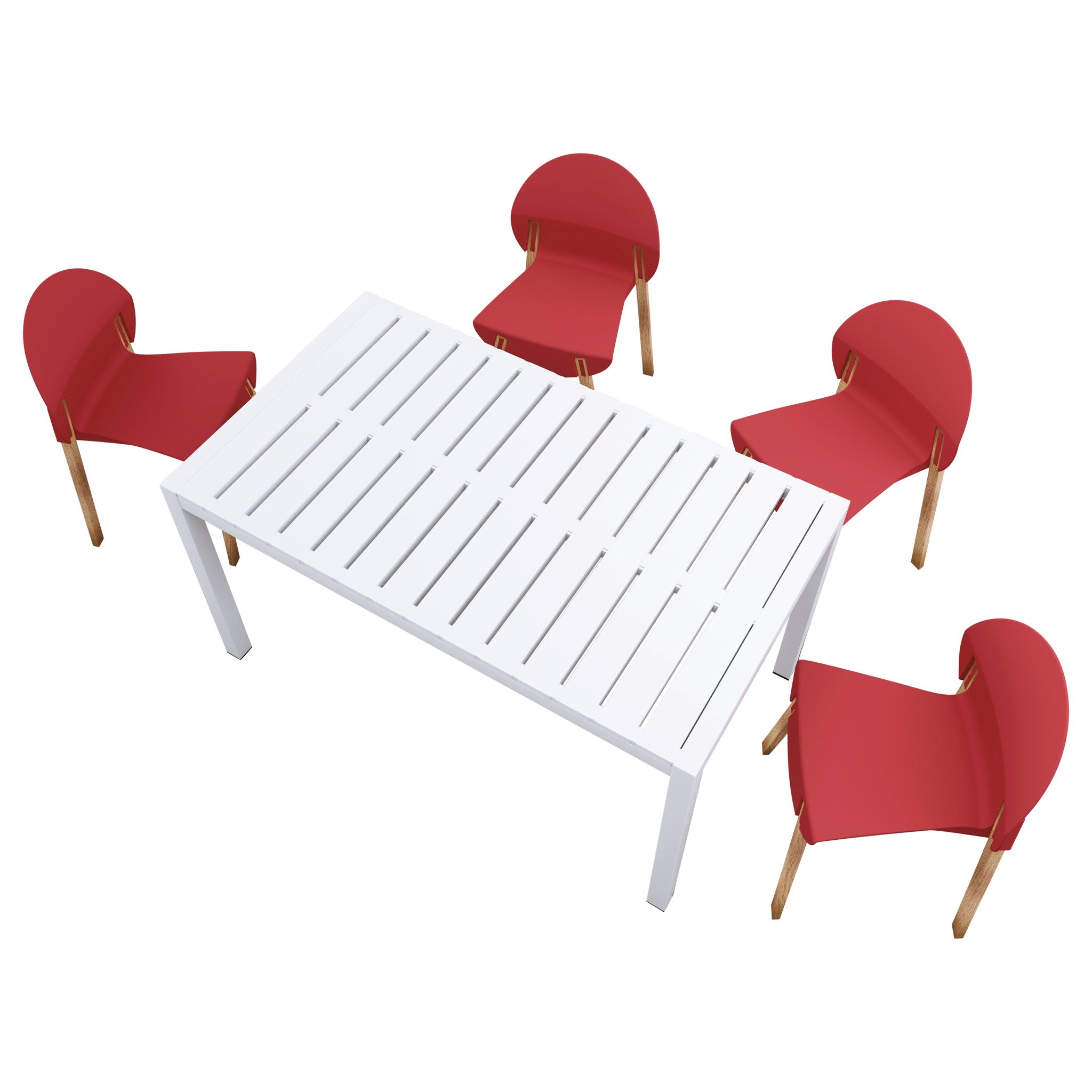 4 Piece Set Of Single Chairs With Long Table - Best Buy Furniture