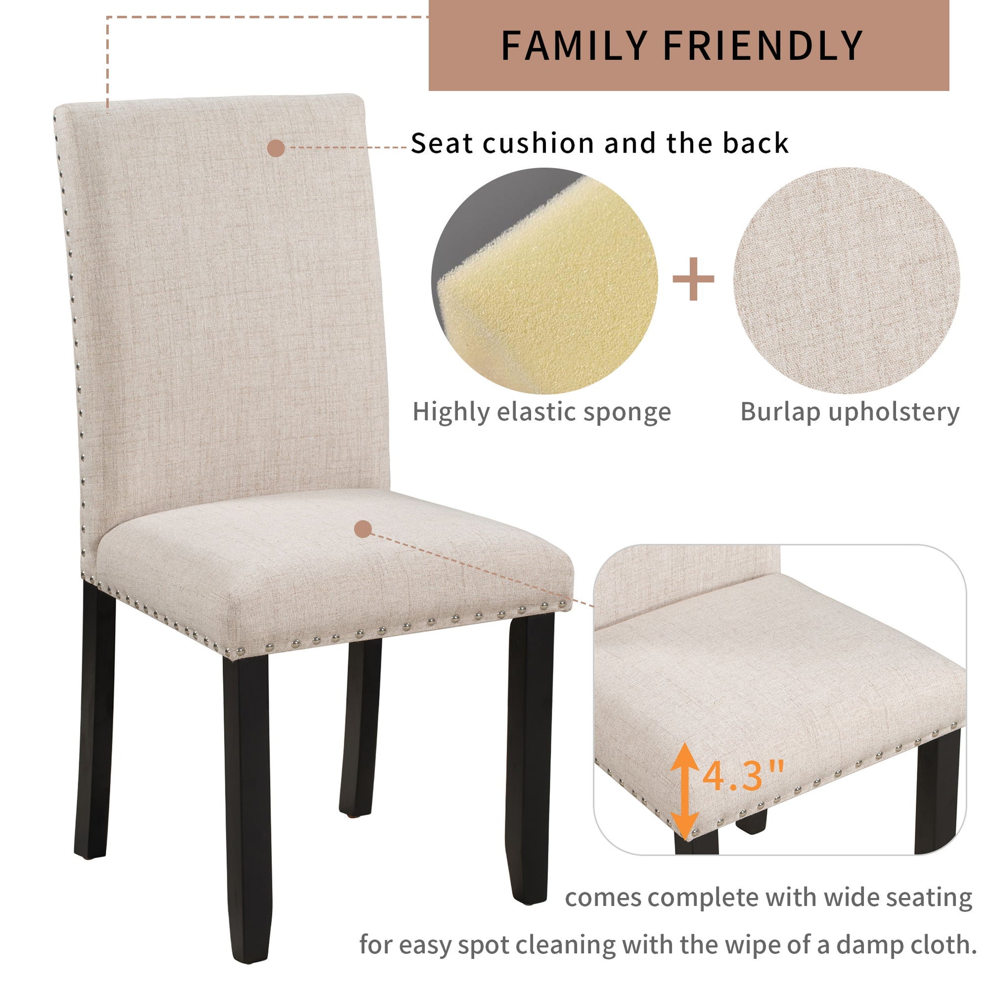 5 Piece Dining Set Table With 4 Thicken Cushion Dining Chairs - White / Beige / Black - Best Buy Furniture