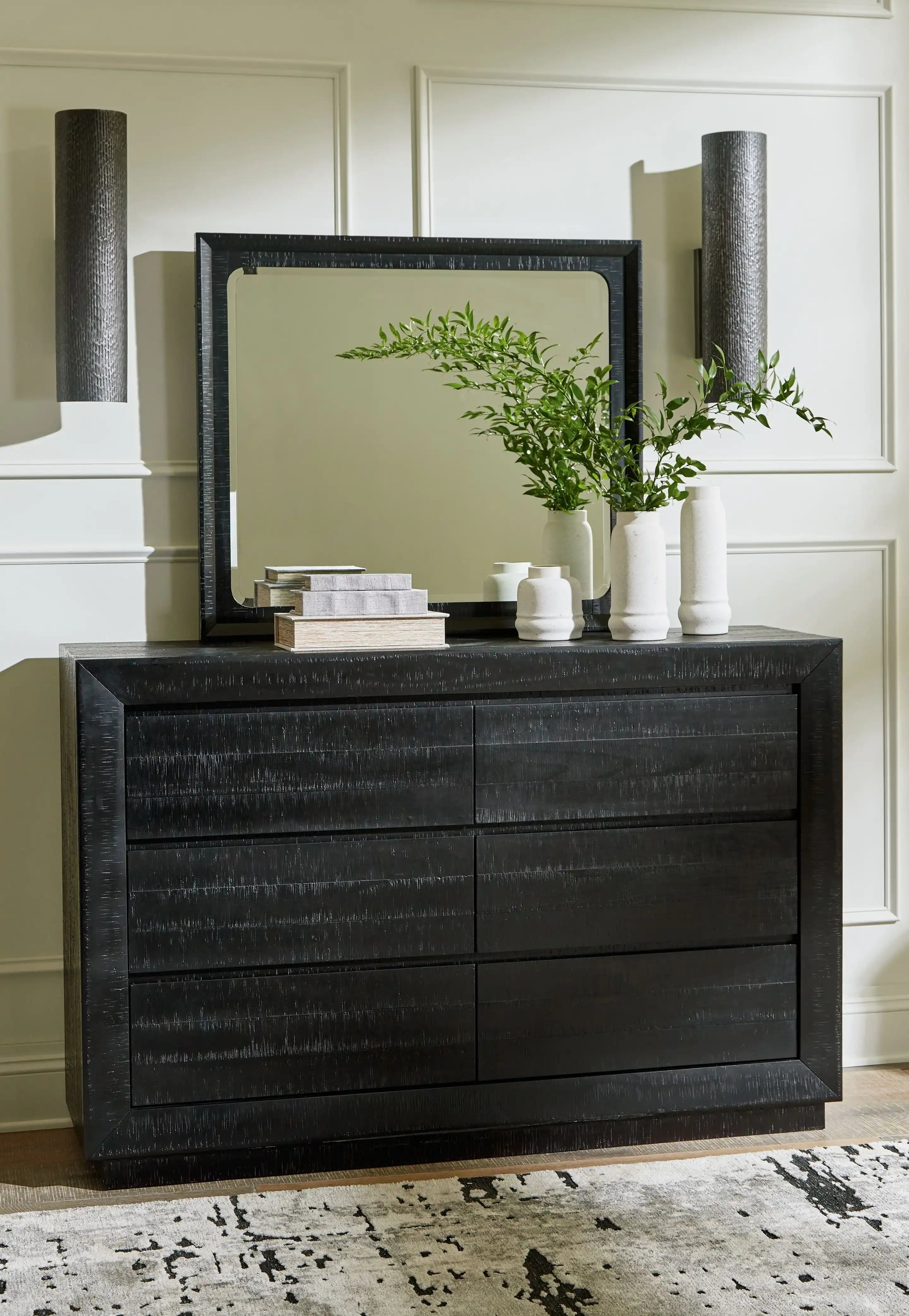 Londer - Dresser And Mirror - Black - Best Buy Furniture