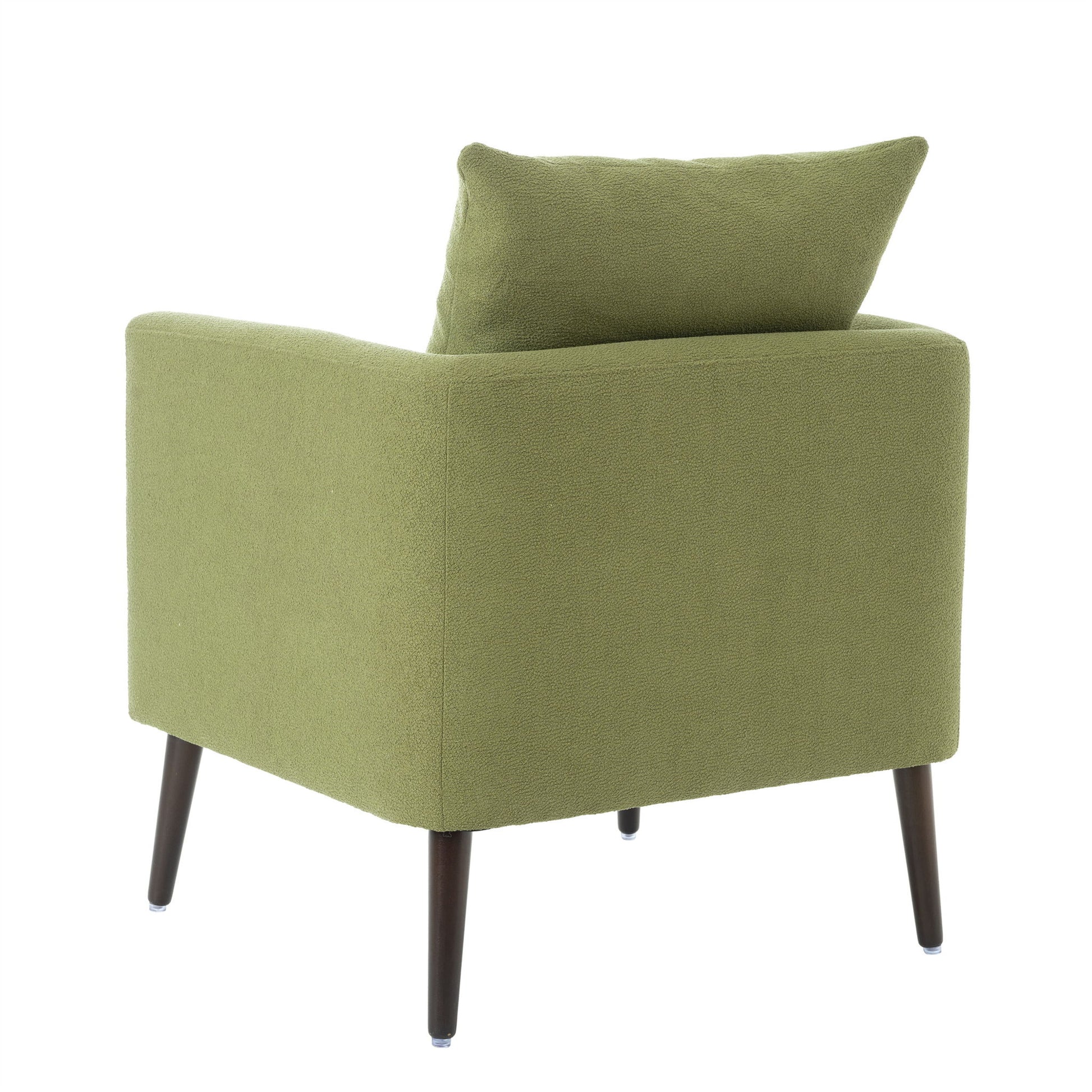 Barrel Chair, Modern Accent Chair, Fabric Armchair Club Chair, Upholstered Arm Chair With Solid Wood Legs, Waist Pillow, Padded Single Chair For Living Room / Bedroom / Study / Waiting Room - Olive Green - Best Buy Furniture