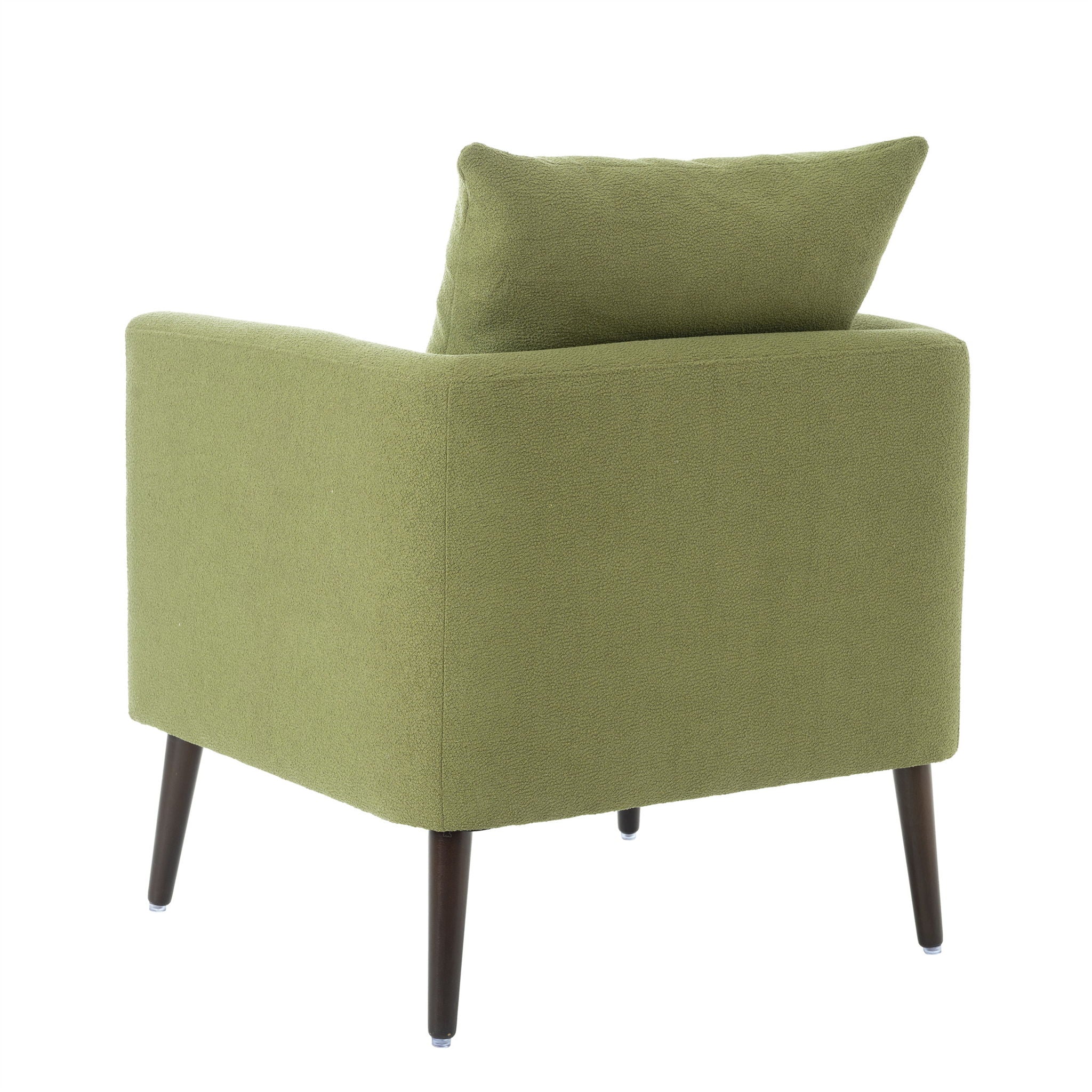 Barrel Chair, Modern Accent Chair, Fabric Armchair Club Chair, Upholstered Arm Chair With Solid Wood Legs, Waist Pillow, Padded Single Chair For Living Room / Bedroom / Study / Waiting Room - Olive Green - Best Buy Furniture
