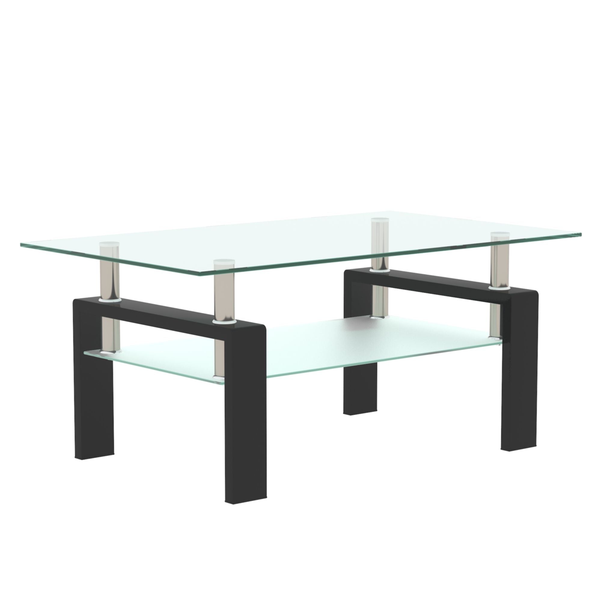 Modern Rectangular Coffee Table With Tempered Glass Top - Best Buy Furniture