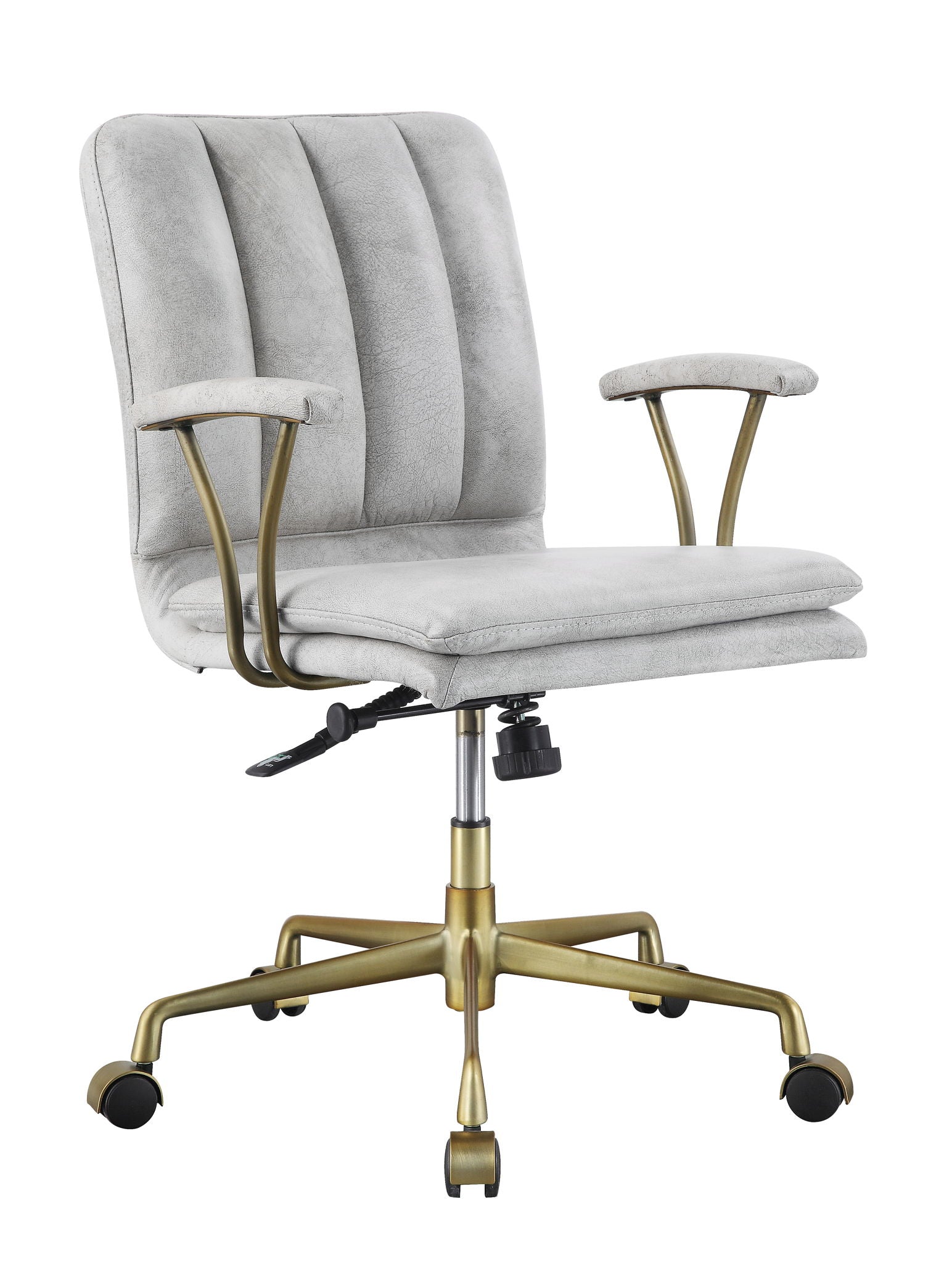 Damir - Vintage Top Grain Leather Office Chair - Antique White / Vintage - Best Buy Furniture