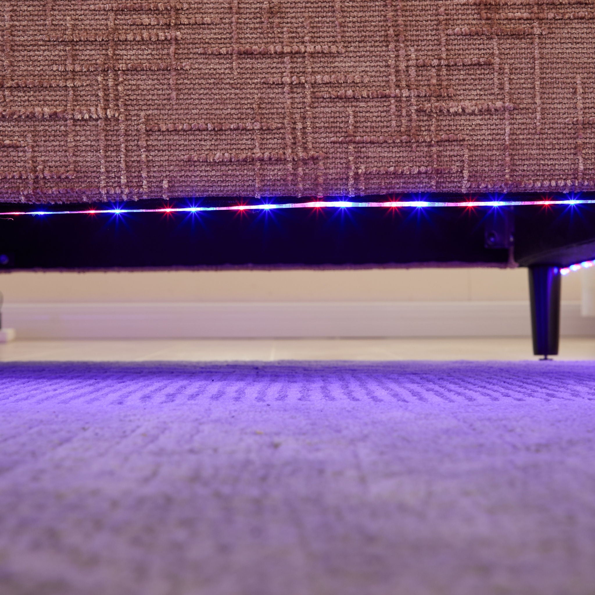 Chenille 2 Seater Sofa With LED Light, USB Charging Port, And Storage Bag - Best Buy Furniture