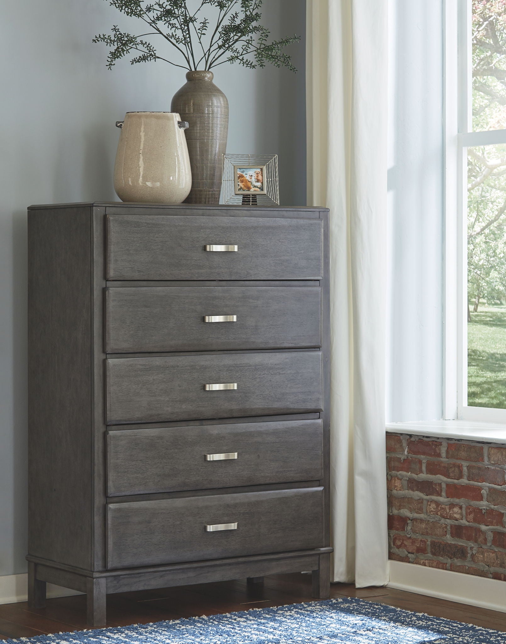 Caitbrook - Five Drawer Chest - Gray - Best Buy Furniture