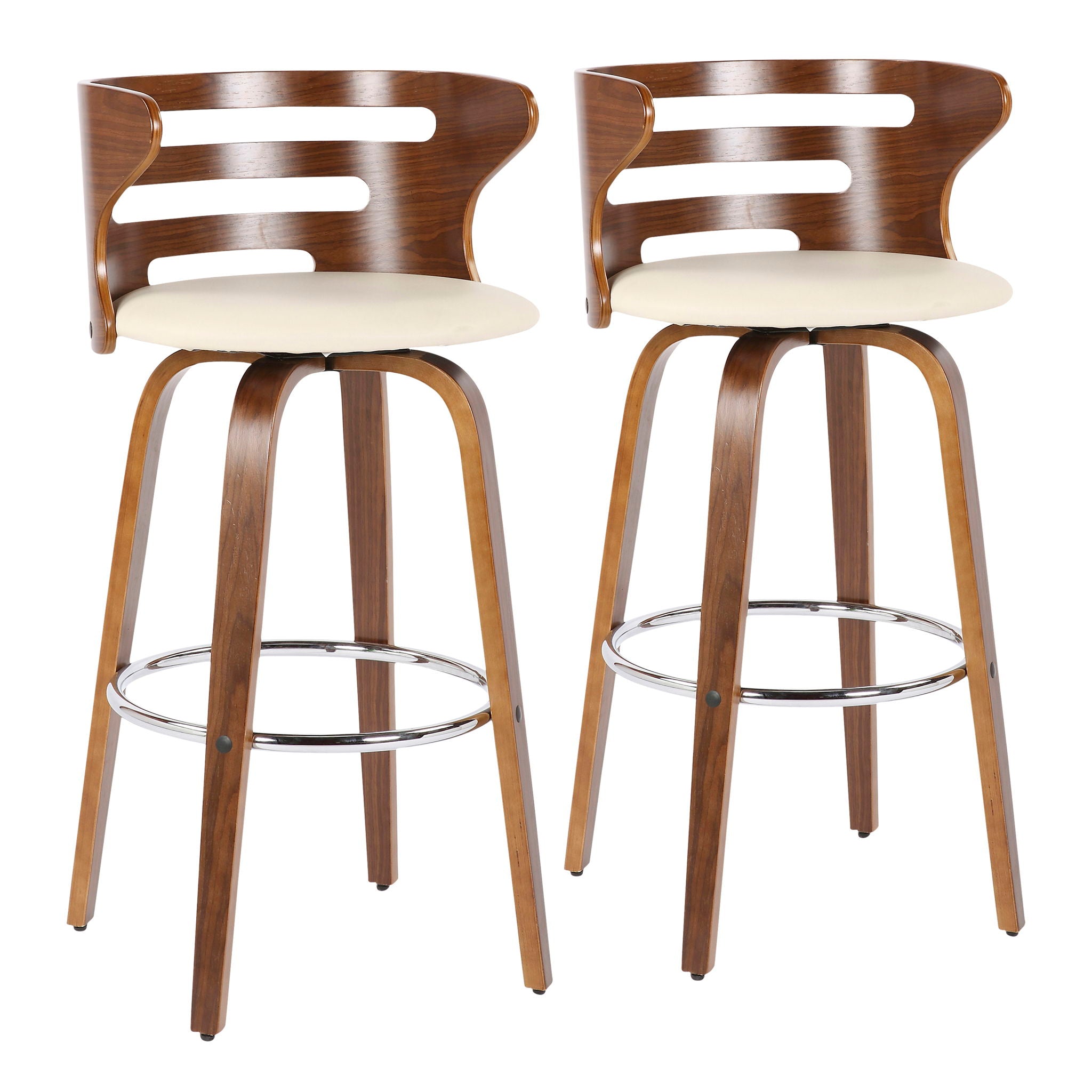 Cosini - Mid Century Modern Fixed Height Barstool With Swivel (Set of 2) - Best Buy Furniture