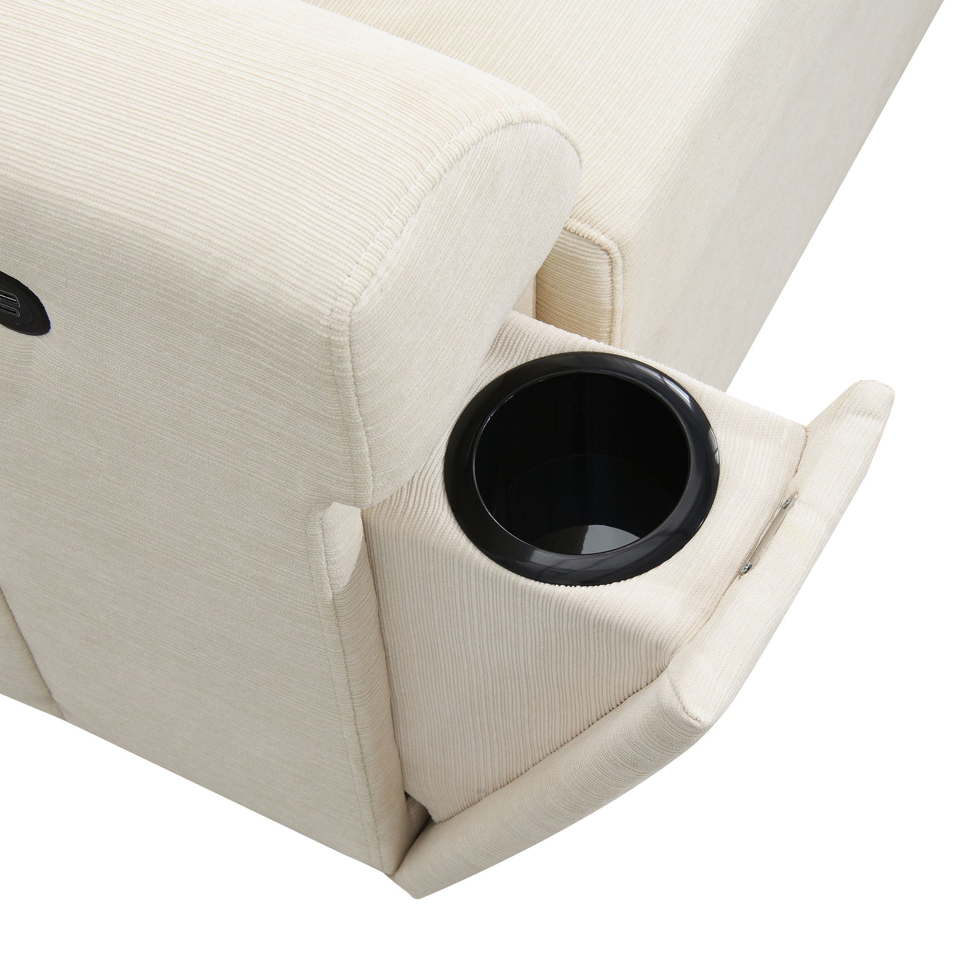 U Shaped Sectional Sofa 6 Seat Couch Set With Oversized Ottoman, Hidden Armrest Storage And Cup Holders USB Charging Ports Wide Seat Sofa - Best Buy Furniture