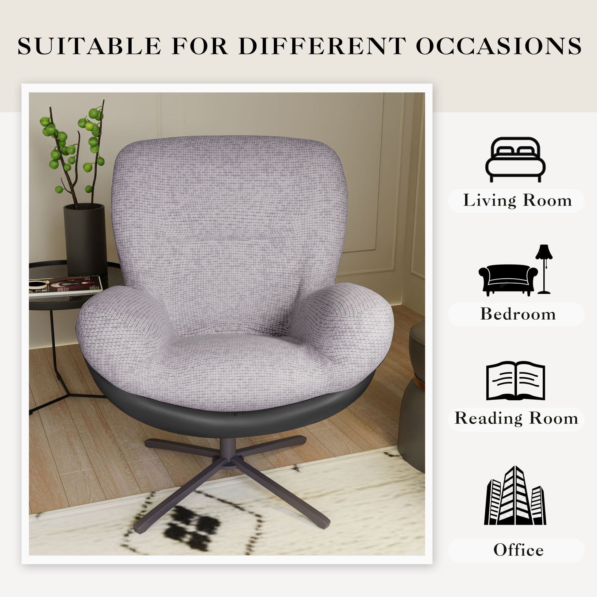 360° Swivel Office Chair, No Wheels - Best Buy Furniture