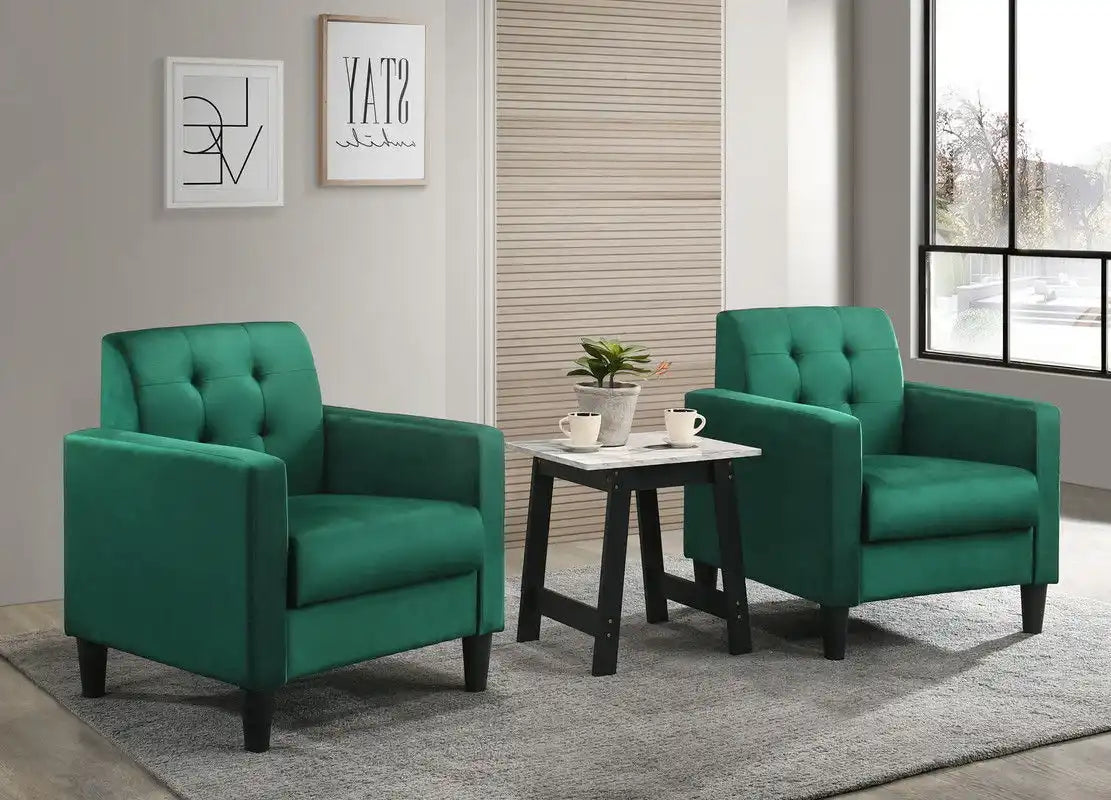 Hale - Velvet Armchairs And End Table Living Room (Set of 3) - Best Buy Furniture