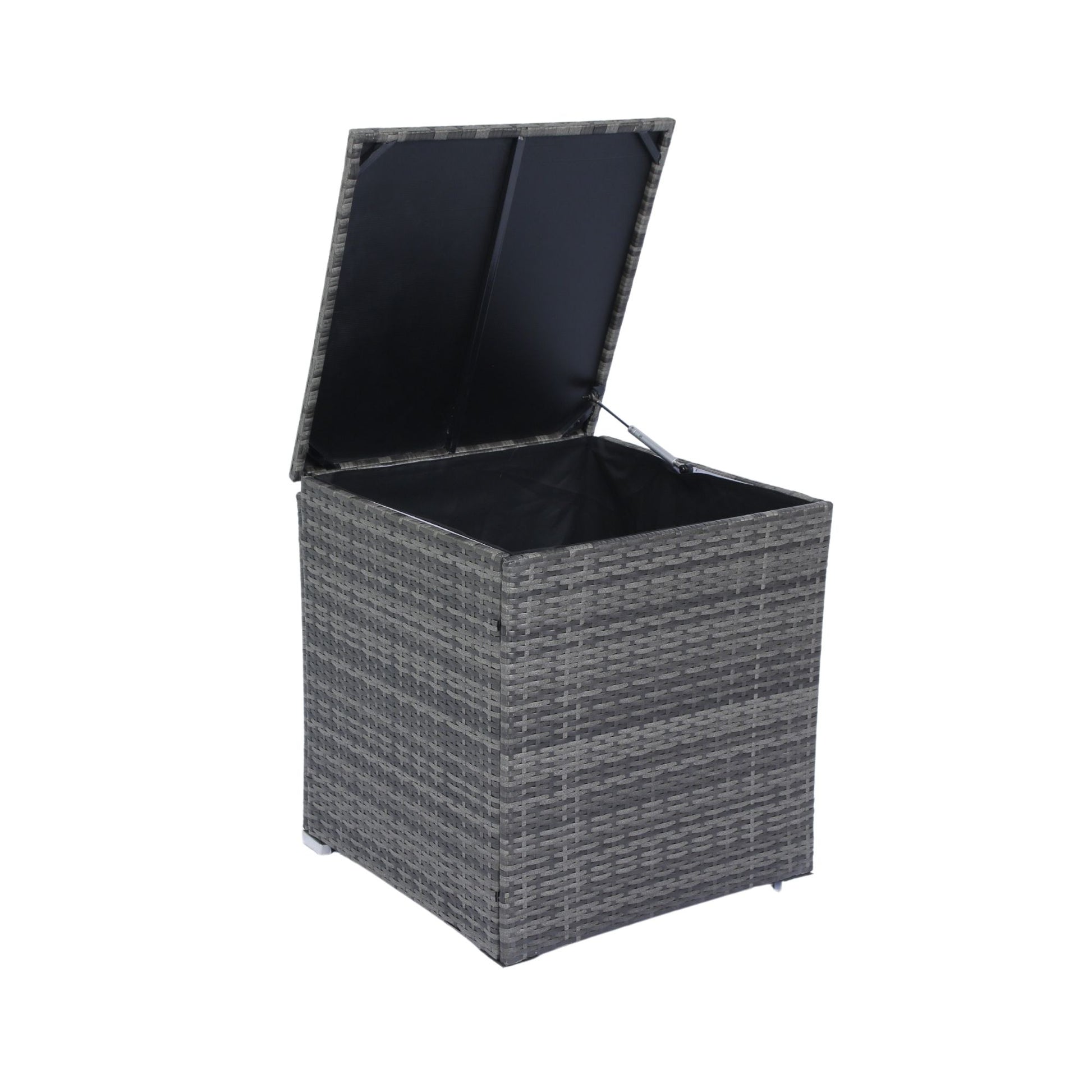 8 Piece Patio Sectional Wicker Rattan Outdoor Furniture Sof Set With One Storage Box Under Seat And Cushion Box - Gray / Black - Best Buy Furniture