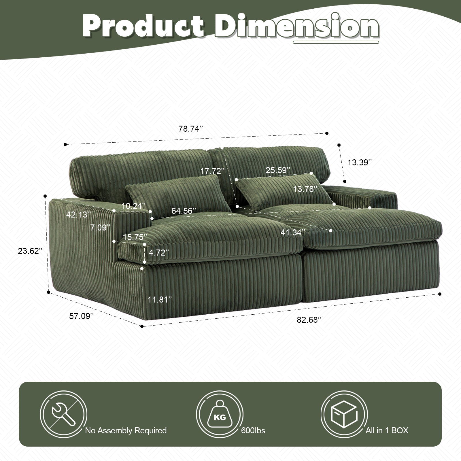 Double Chaise Lounge Chair, Oversized Upholstered Sleeper Cloud Couch - Best Buy Furniture