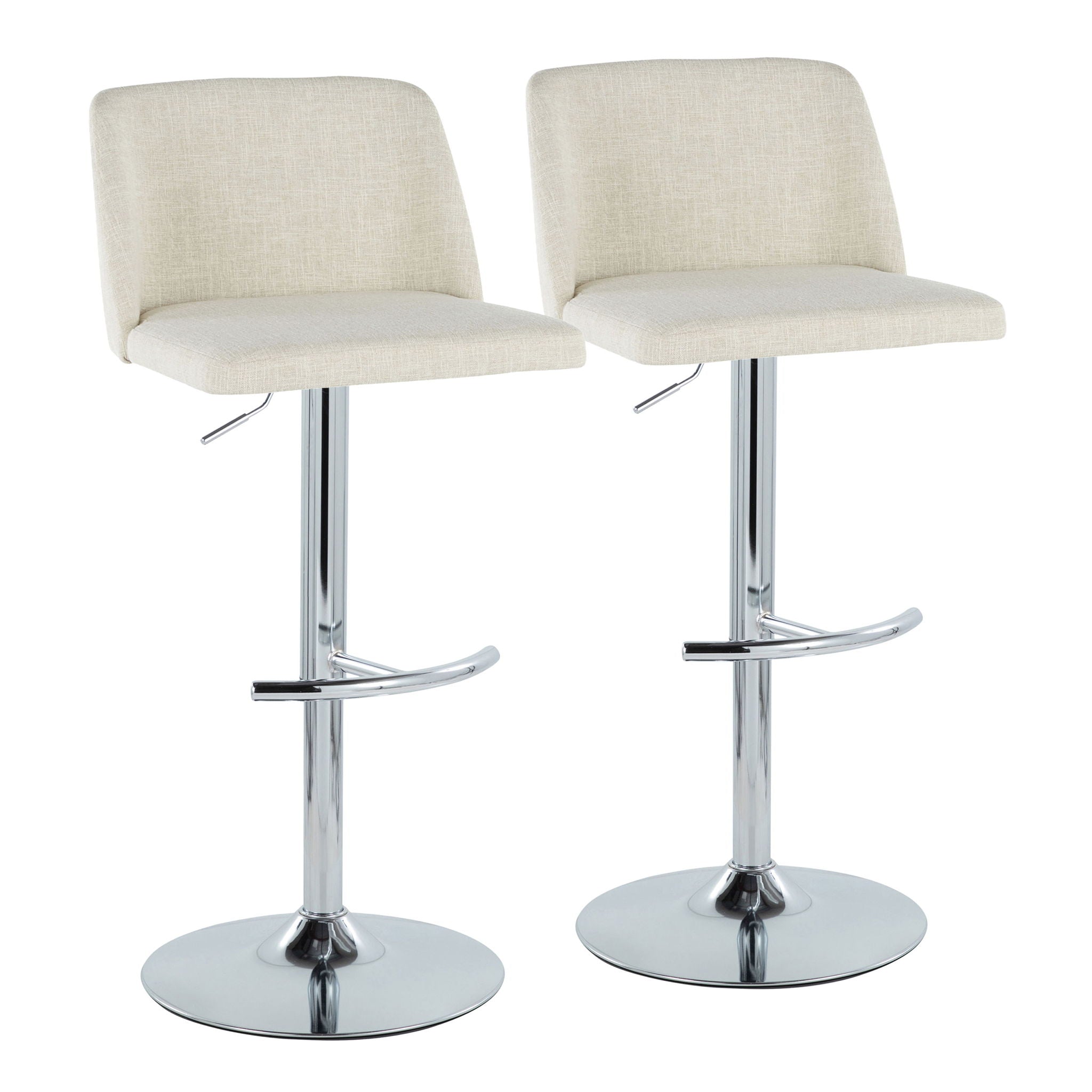 Toriano - Contemporary Adjustable Barstool Swivel With Rounded T Footrest (Set of 2) - Best Buy Furniture