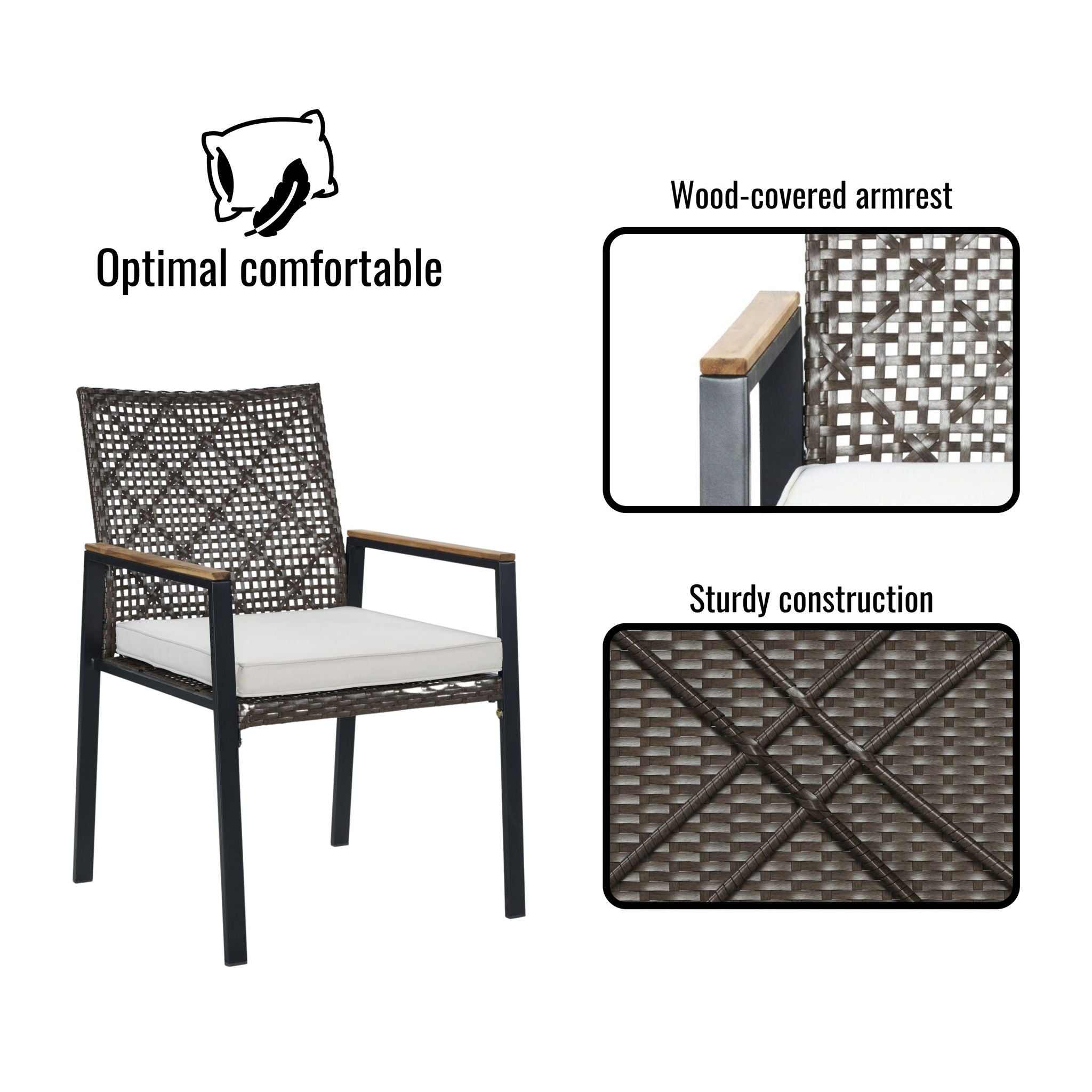 5 Piece Patio Dining Table Set, Acacia Wood Table Top With Umbrella Hole - Best Buy Furniture