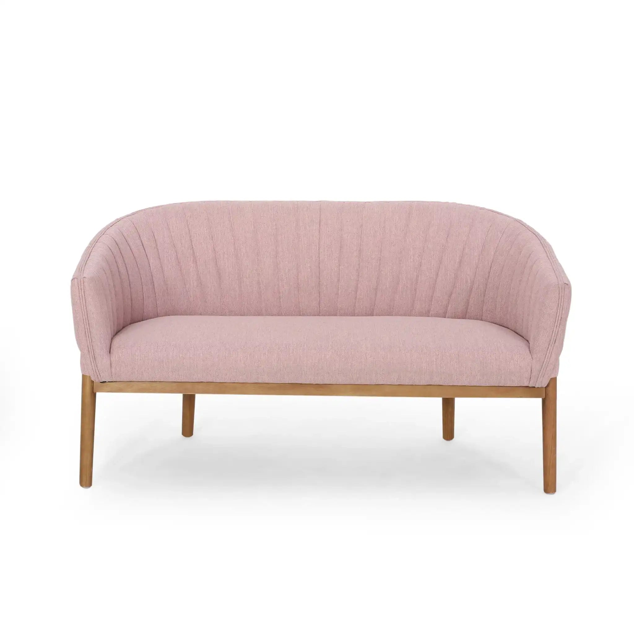 Mid Century Modern Loveseat With Channel Stitched Backrest - Best Buy Furniture