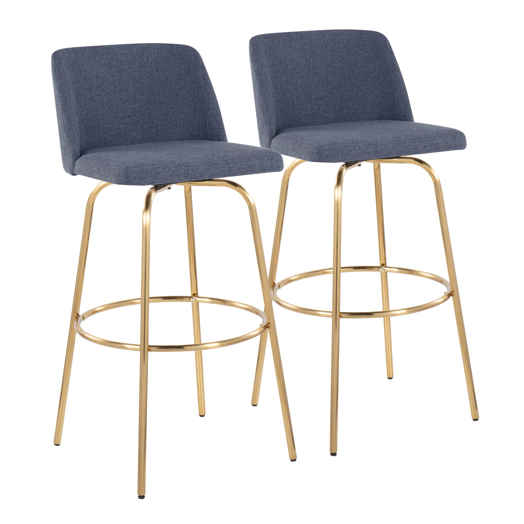 Toriano - Contemporary Fixed Height Barstool With Swivel With Round Footrest (Set of 2) - Best Buy Furniture