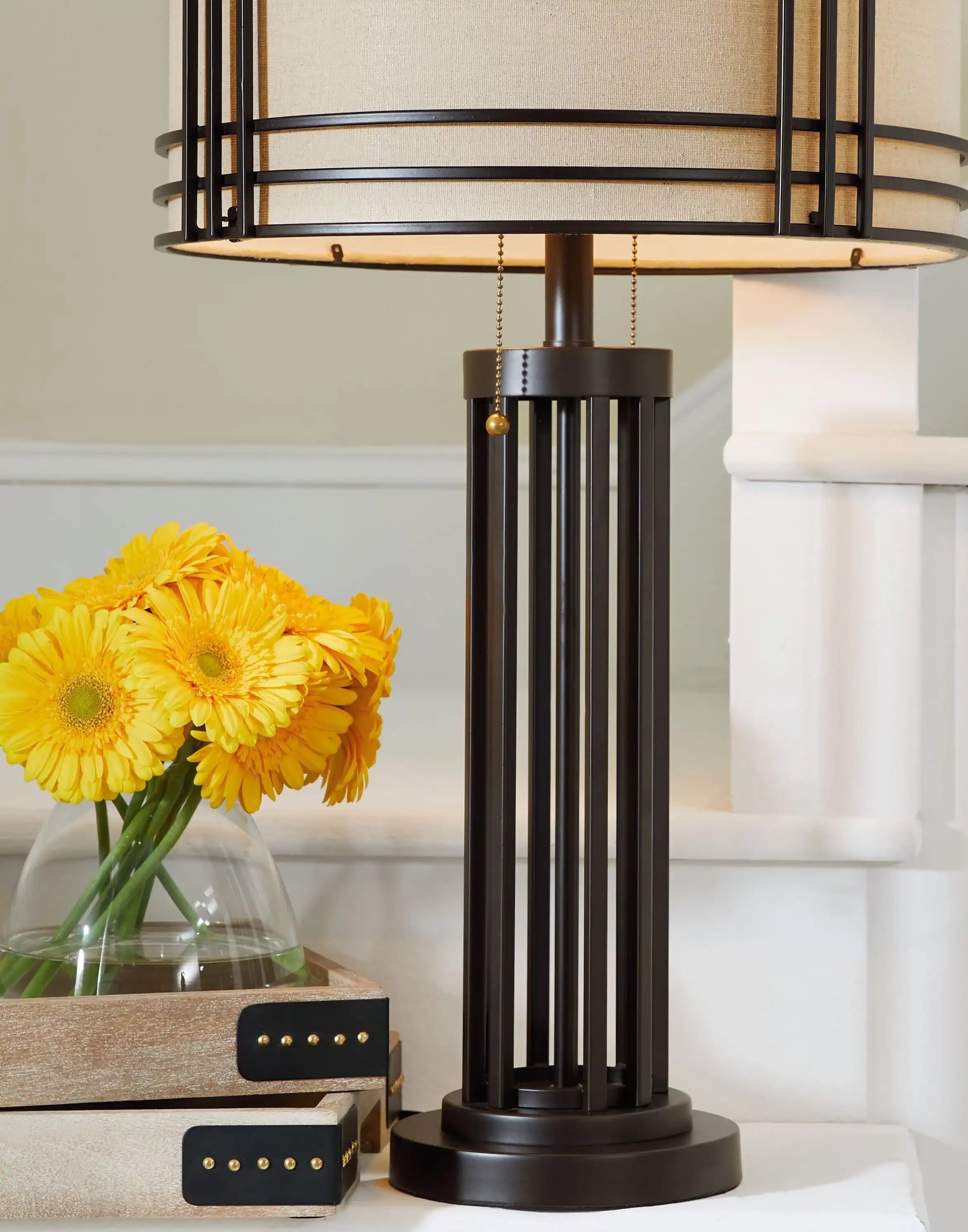 Hanswell - Metal Table Lamp - Dark Brown - Best Buy Furniture