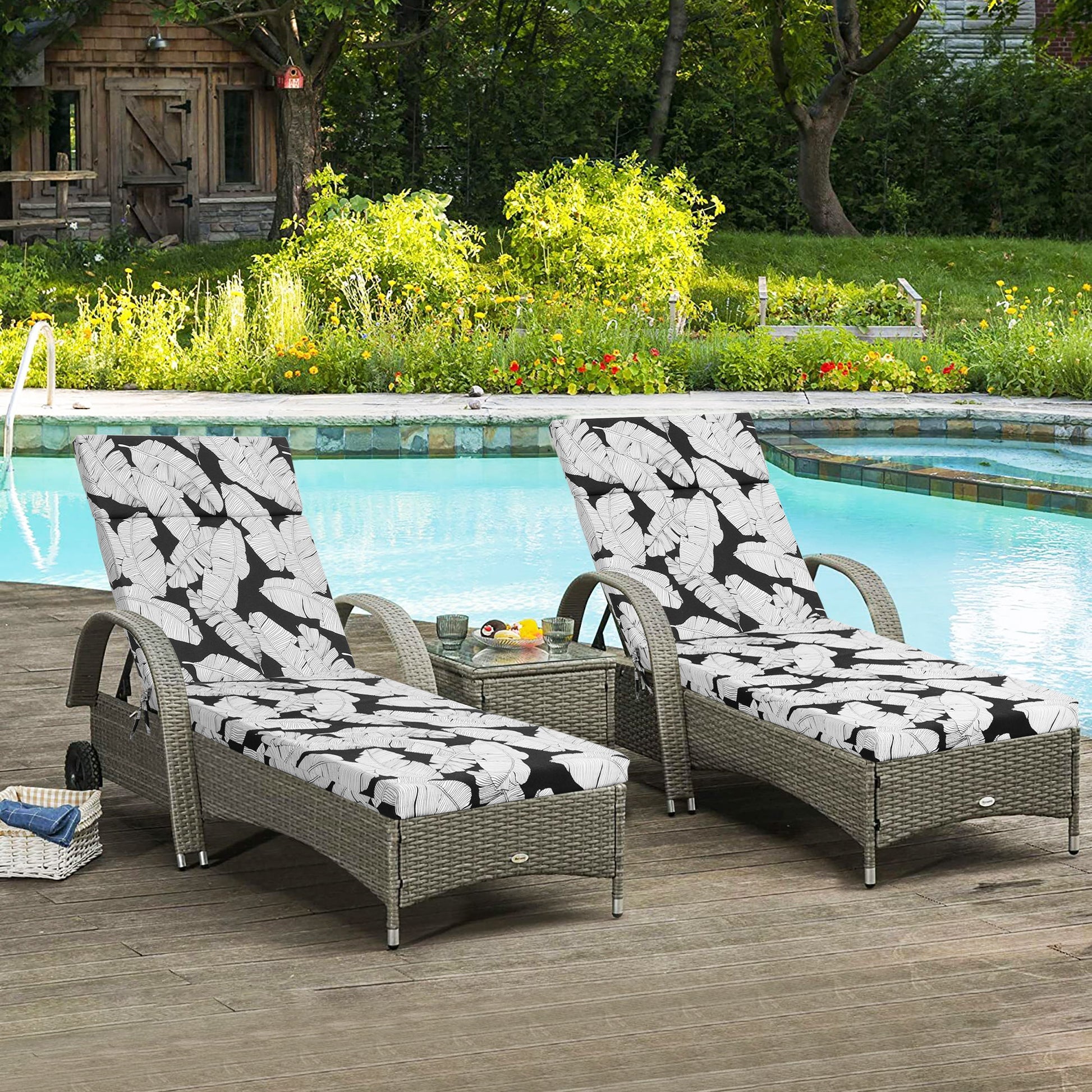 2 Piece Chaise Lounge Chair Cushion Set With Ties - Best Buy Furniture