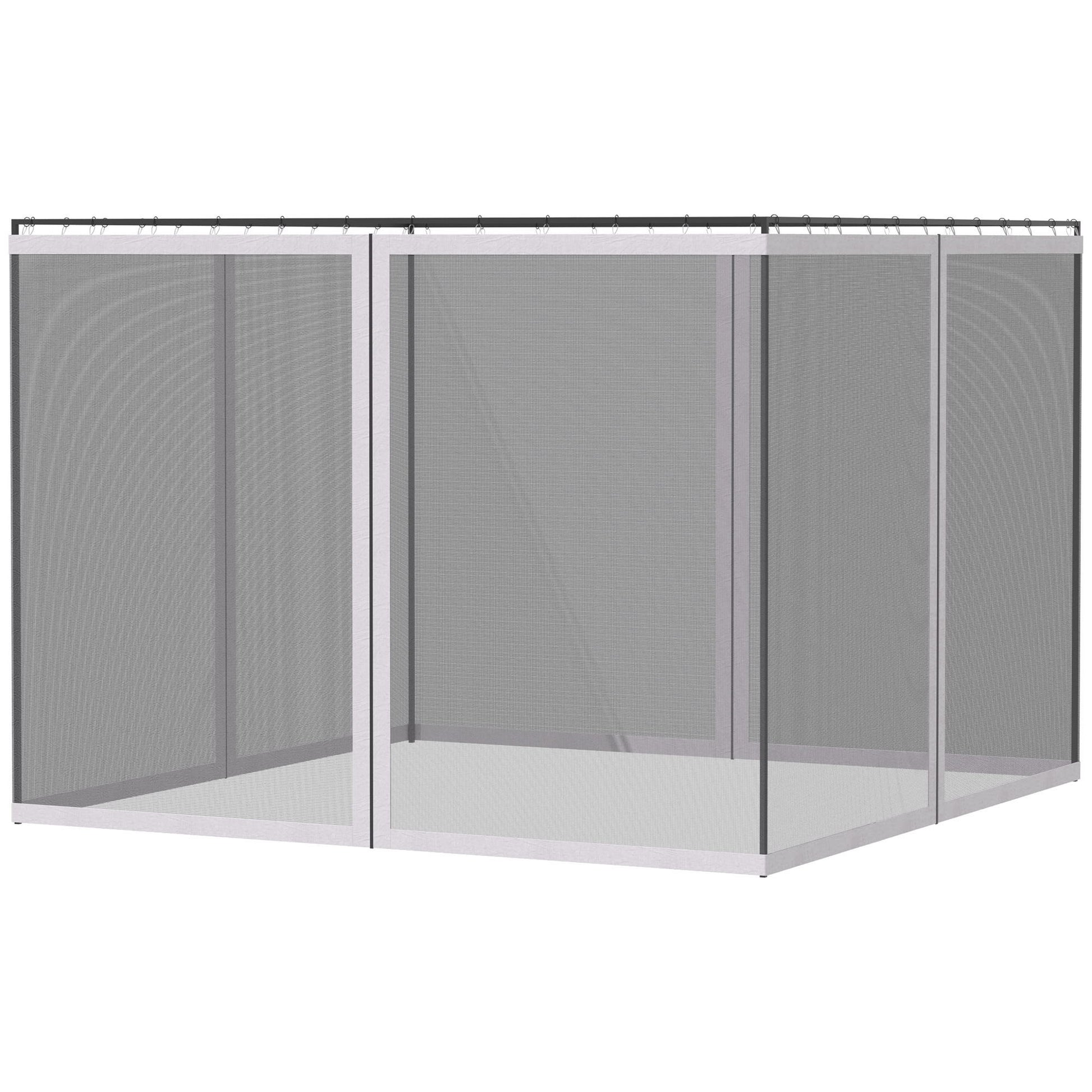 Outsunny - 10' x 13' Replacement Mesh Sidewall Netting For Patio Gazebos And Canopy Tents With Zippers (Sidewall Only) - White - Best Buy Furniture