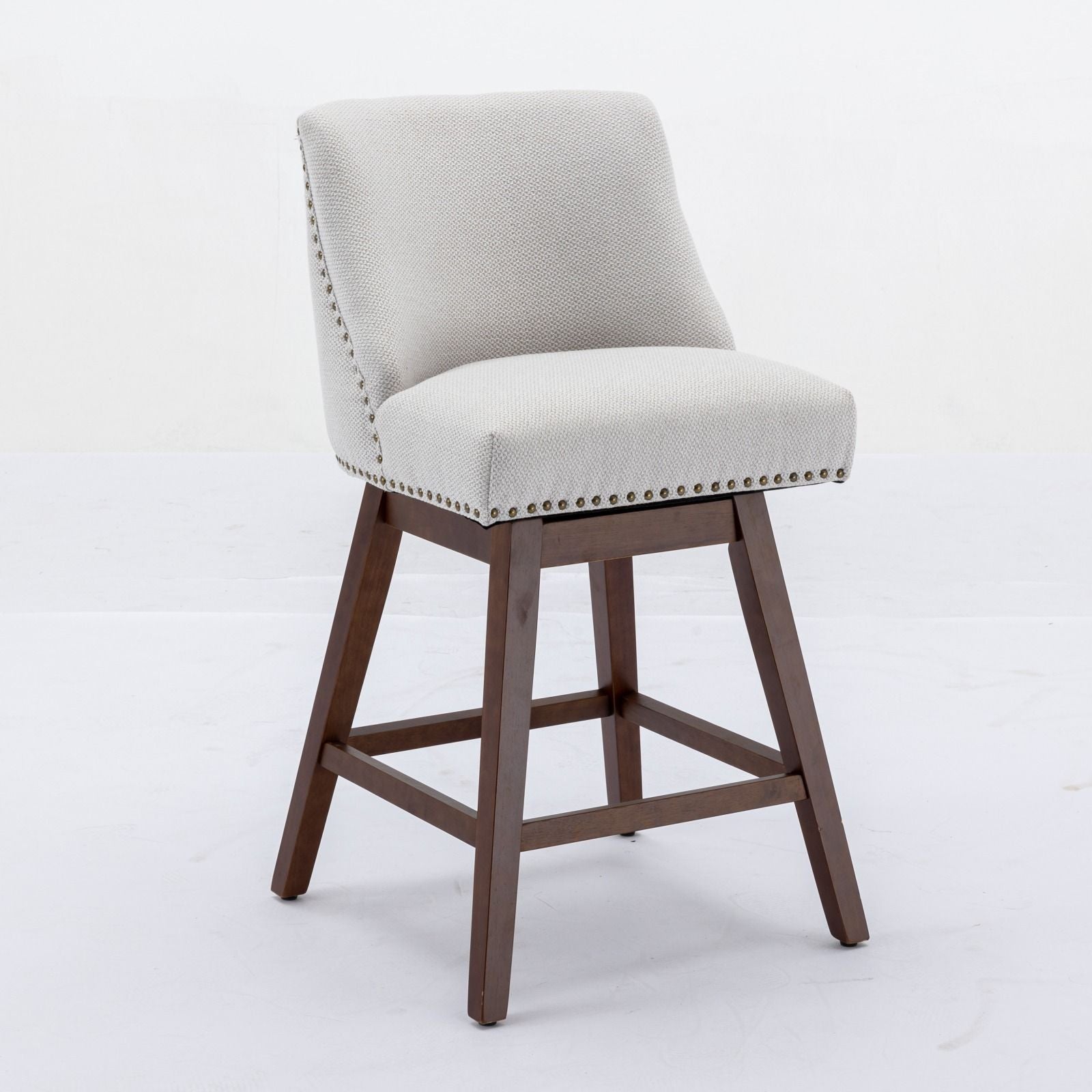 Counter Height Swivel Barstools, 26'' H Seat Height Upholstered Bar Stools (Set of 2), Fabric - Best Buy Furniture