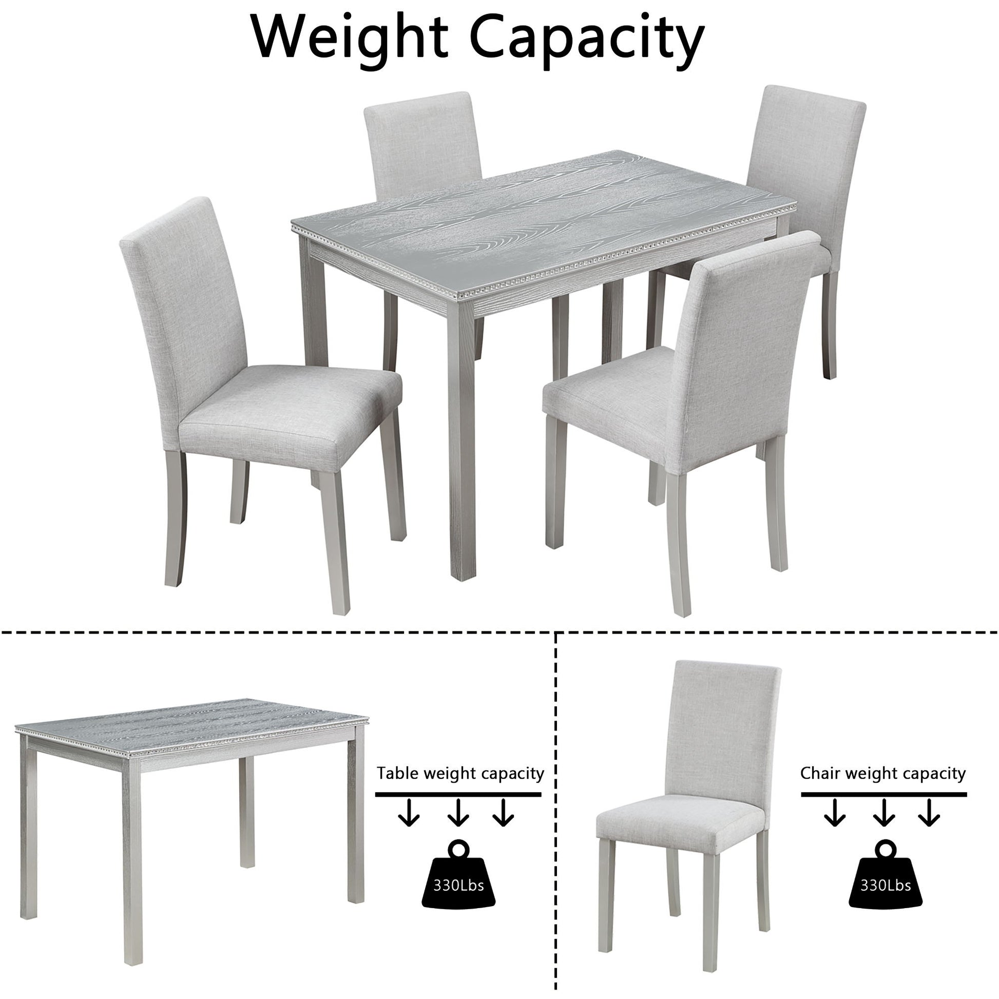 Dining Table Set With Crystal Decoration And Upholstered Chairs - Best Buy Furniture