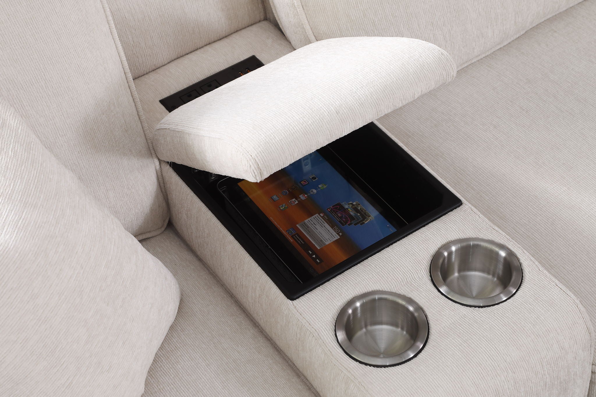 Ted - Sectional Sofa With Ottoman - Beige - Best Buy Furniture