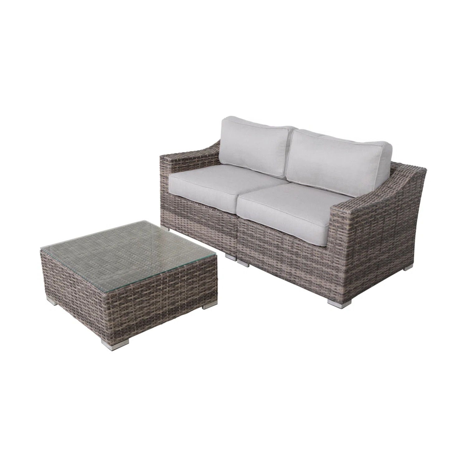 Outdoor Wicker Conversation Set With Cushions, All Weather - Best Buy Furniture