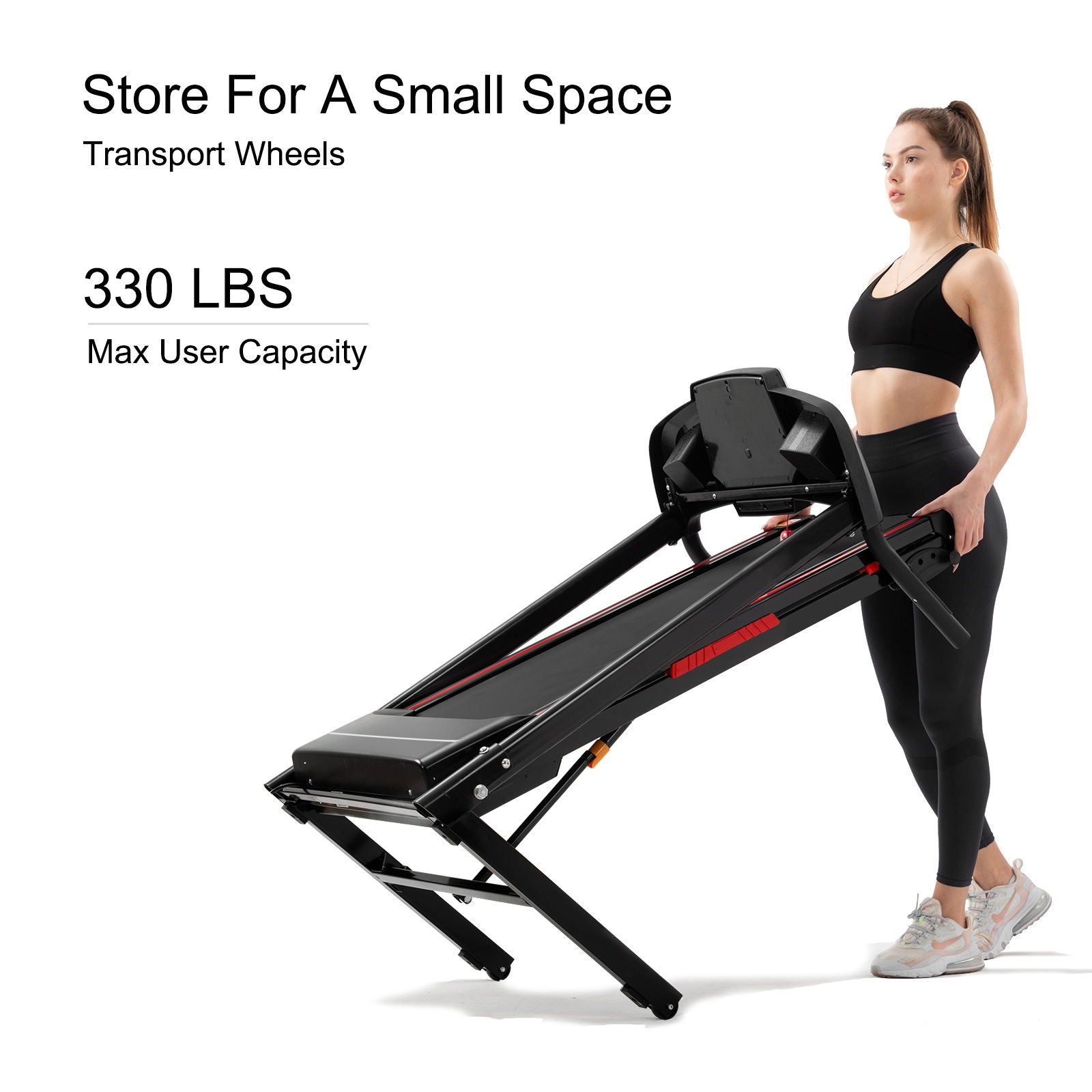 Folding Treadmills For Home - 3.5Hp Portable Foldable With Incline, Electric Treadmill For Running Walking Jogging Exercise With 12 Preset Programs, Indoor Workout Training Space Save Apartment, App - Black - Best Buy Furniture