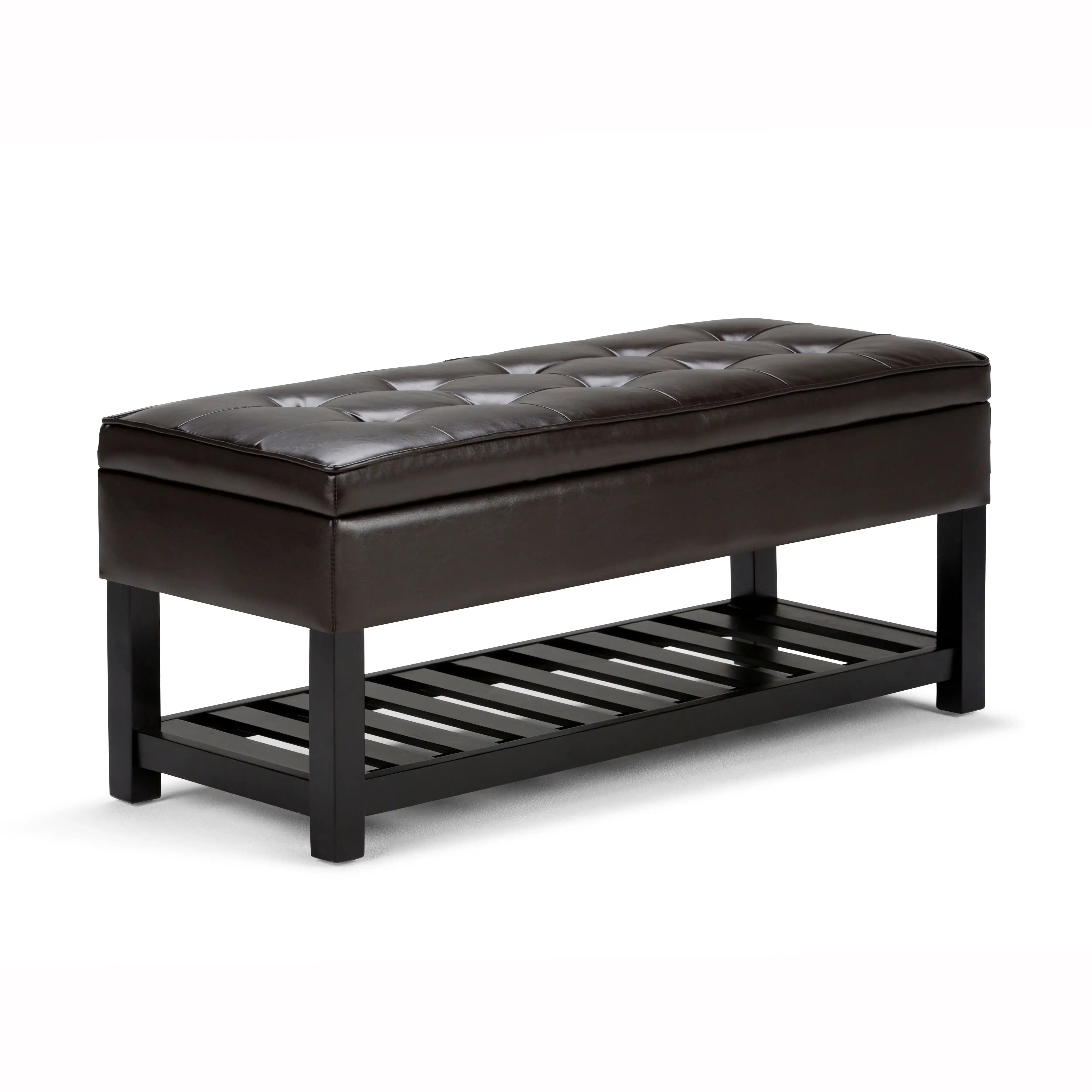 Cosmopolitan - Storage Ottoman Bench With Open Bottom - Tanners Brown - Best Buy Furniture