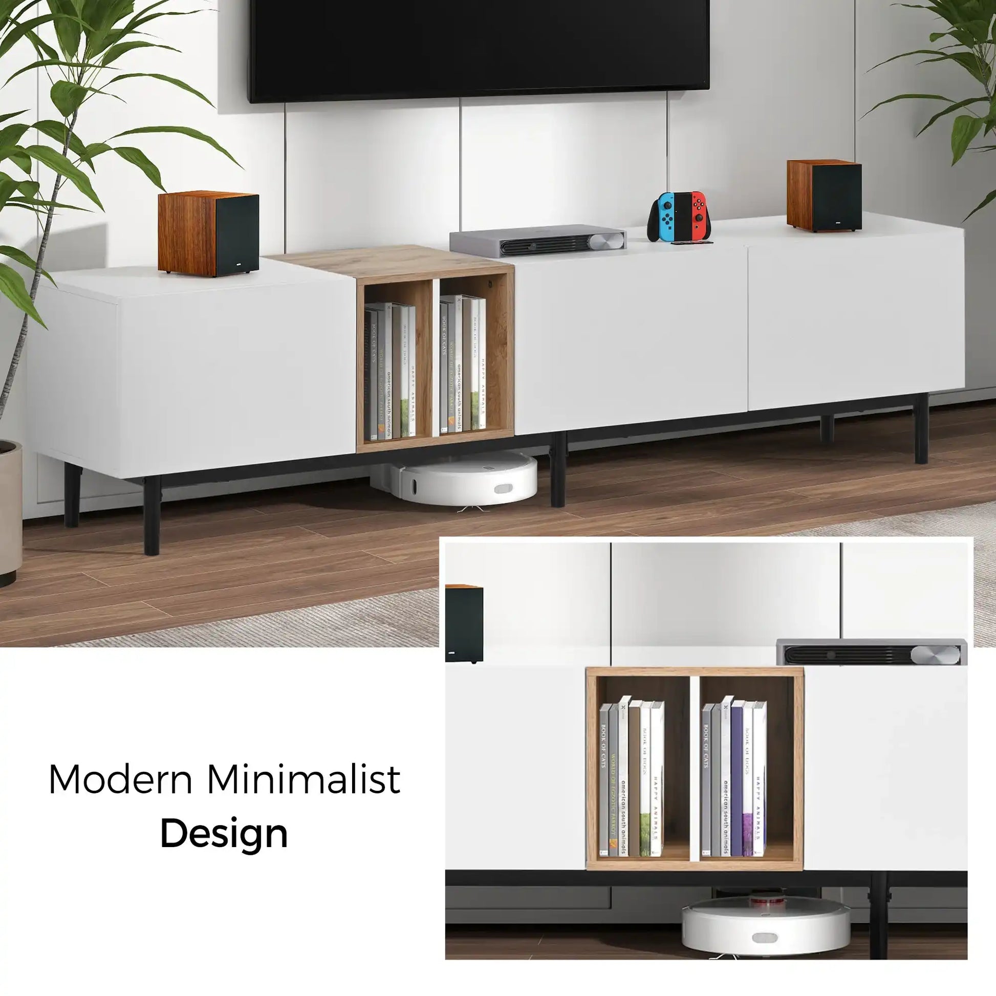 Modern TV Stand 70''with 3 Doors, Media Console Table, Entertainment Center with Large Storage Cabinet - Best Buy Furniture