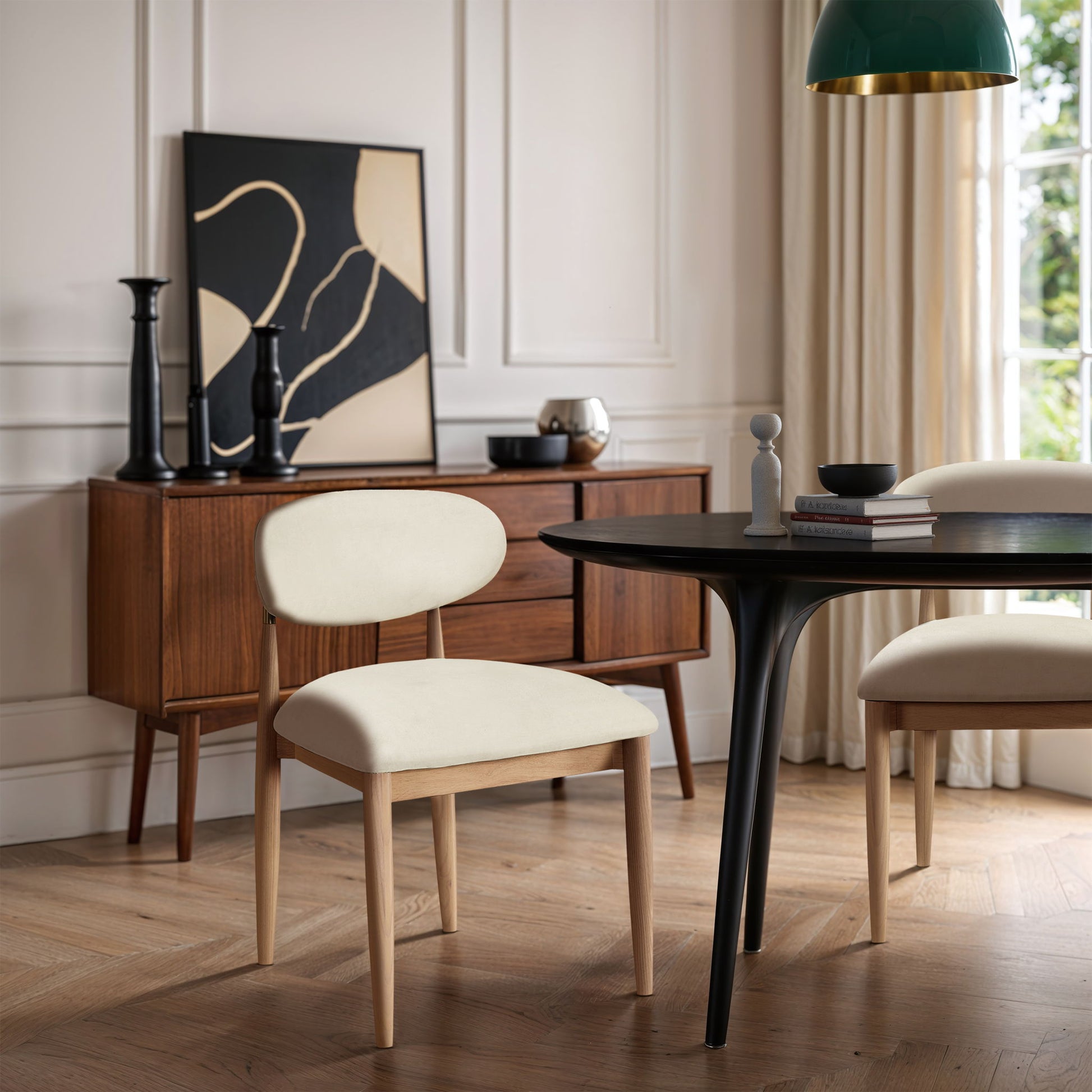 Riccio - Faux Leather Dining Side Chair (Set of 2) - Natural Frame - Best Buy Furniture