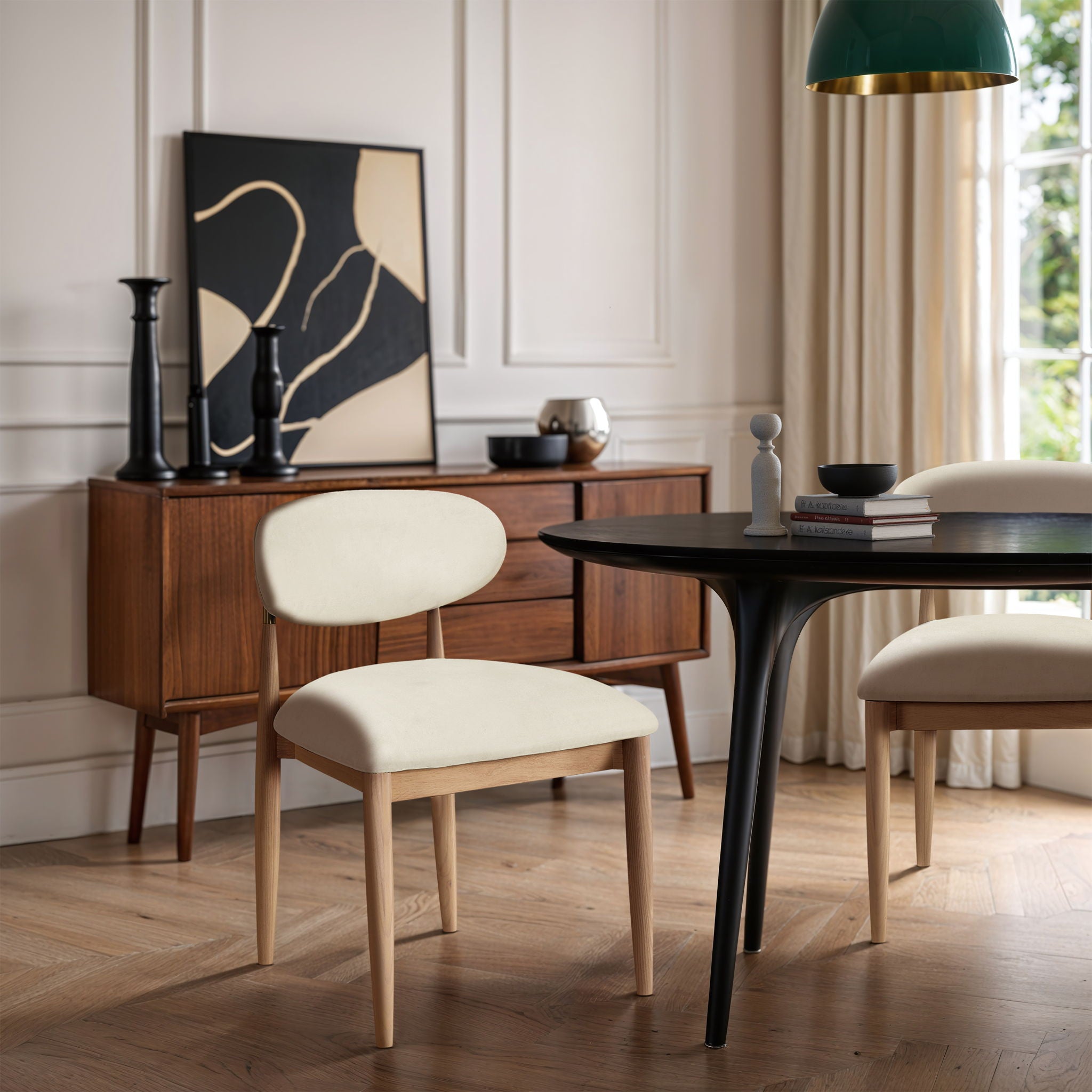 Riccio - Faux Leather Dining Side Chair (Set of 2) - Natural Frame - Best Buy Furniture