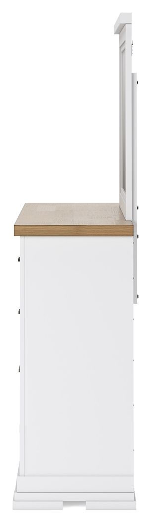 Ashbryn - Dresser And Mirror - White / Natural - Best Buy Furniture