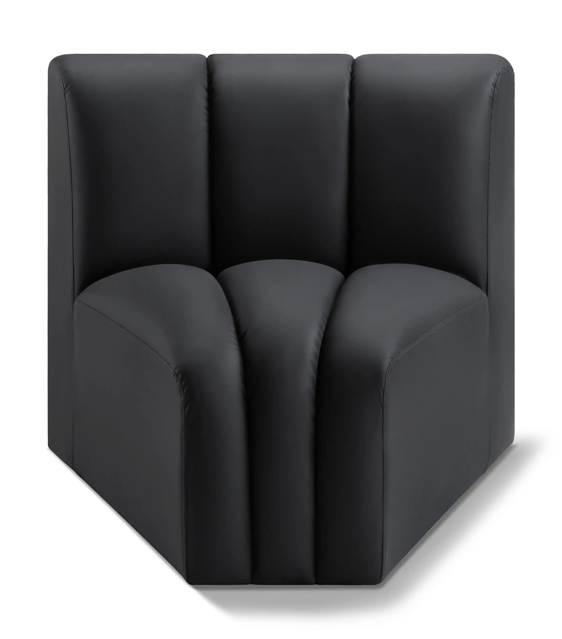 Arc - Faux Leather Curved Corner Chair - Best Buy Furniture