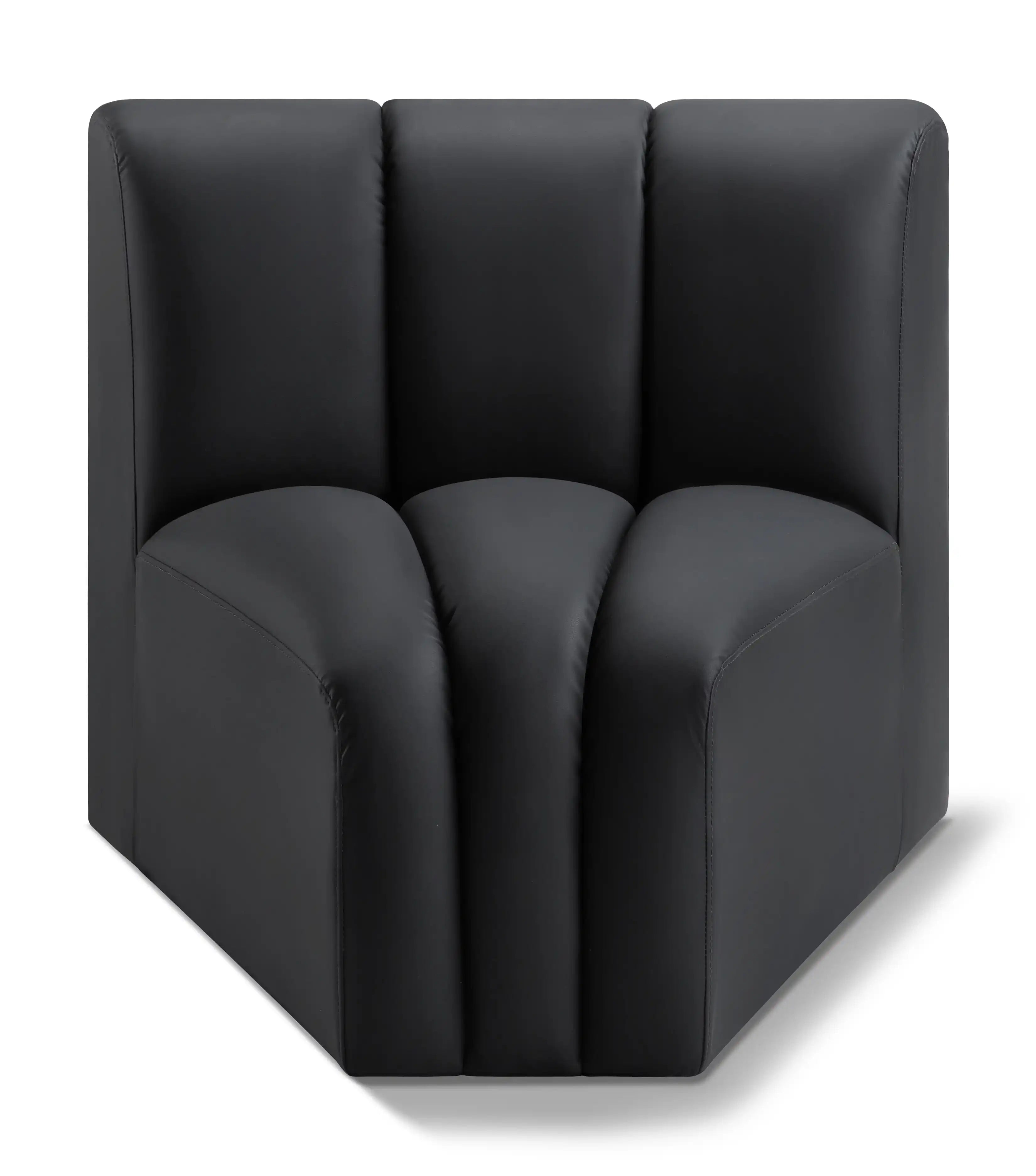 Arc - Faux Leather Curved Corner Chair - Best Buy Furniture