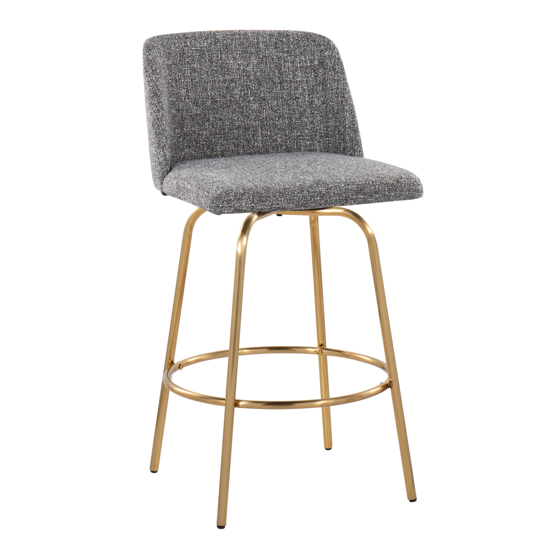 Toriano - Contemporary, Fixed Height Counter Stool With Swivel With Round Footrest (Set of 2) - Best Buy Furniture