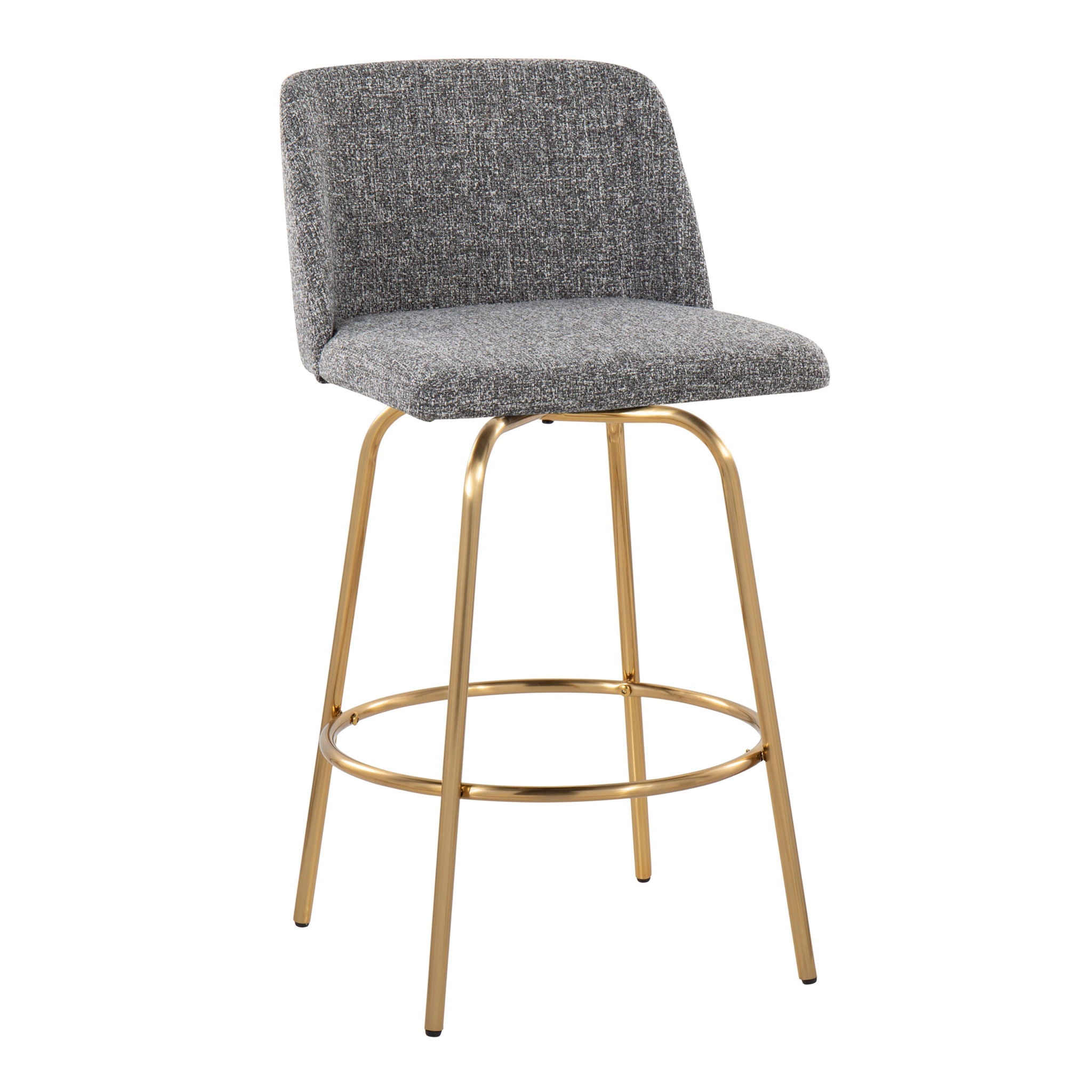 Toriano - Contemporary, Fixed Height Counter Stool With Swivel With Round Footrest (Set of 2) - Best Buy Furniture