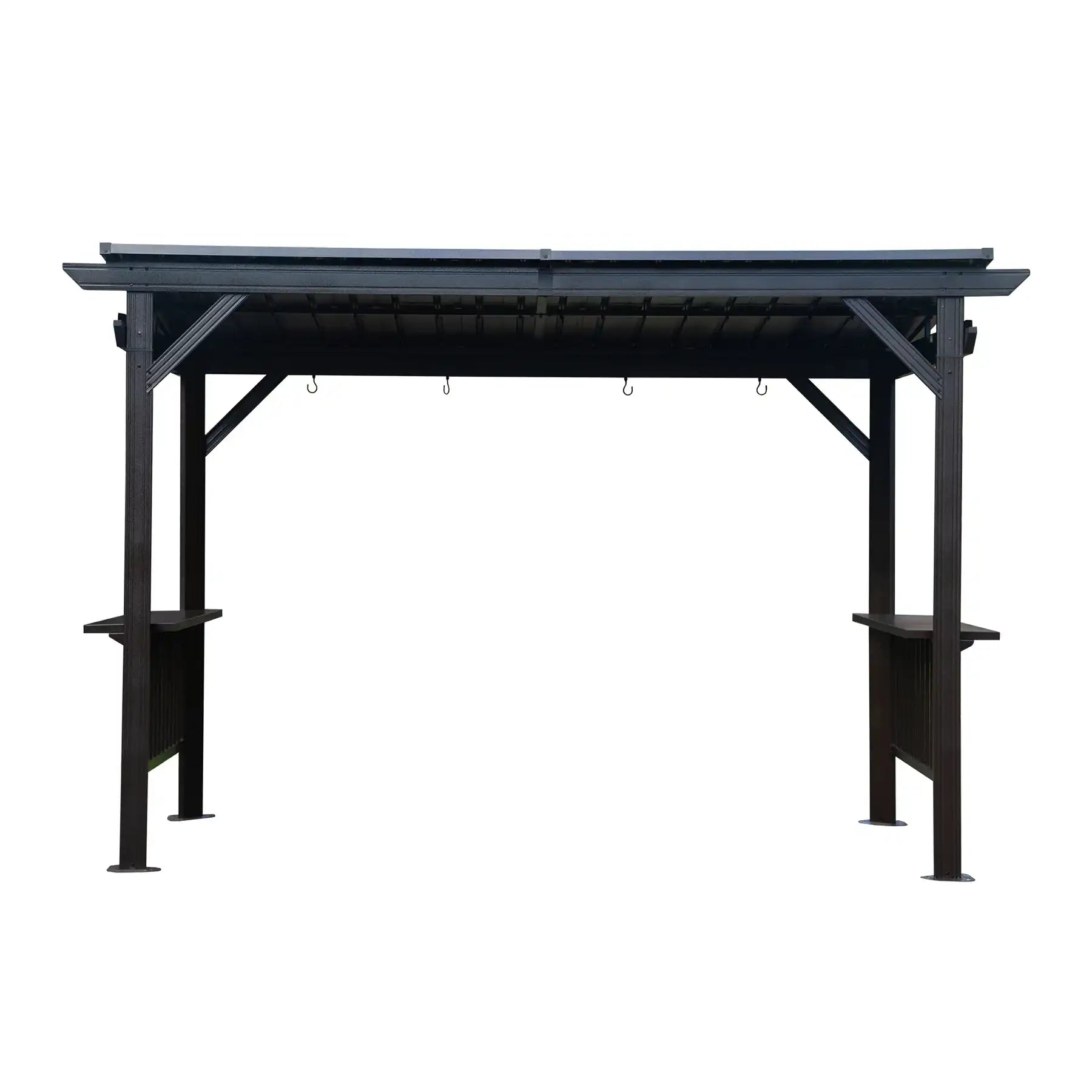 6.5x12FT Gray Hardtop Grill Gazebo with Shelves for Outdoor BBQ - Best Buy Furniture