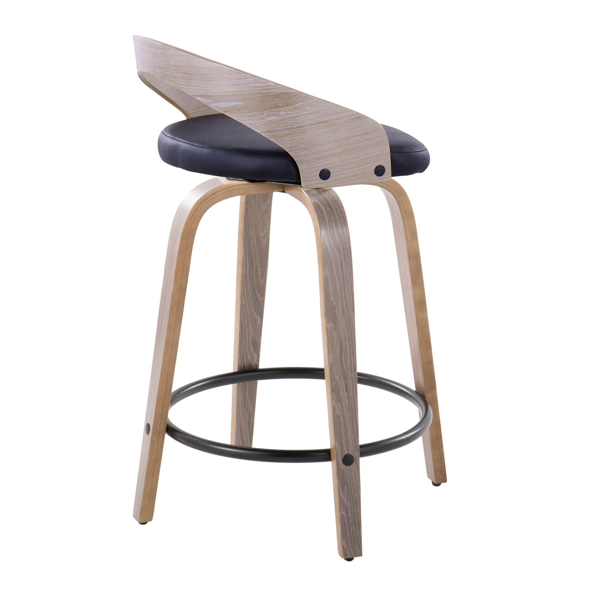 Grotto - Contemporary Fixed Height Counter Stool & Swivel With Round Footrest (Set of 2) - Best Buy Furniture