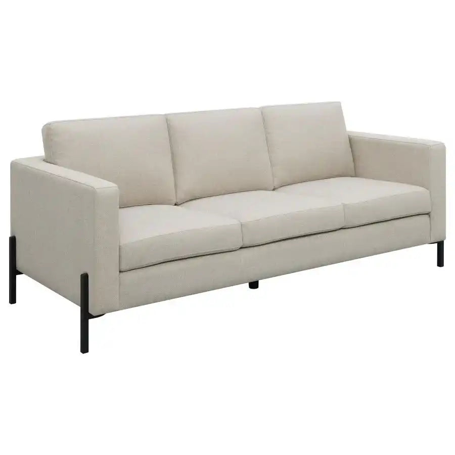 Tilly - Upholstered Track Arm Sofa - Oatmeal - Best Buy Furniture